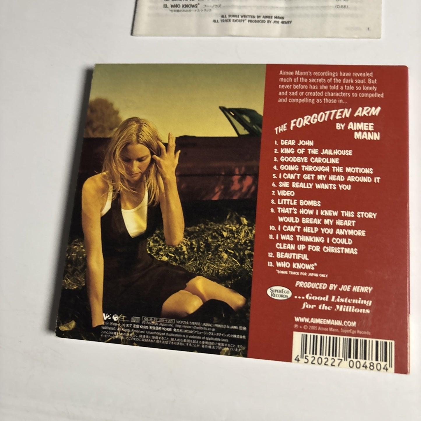 Aimee Mann – The Forgotten Arm (CD, 2005) Japan Bonus Track V2CP 214
