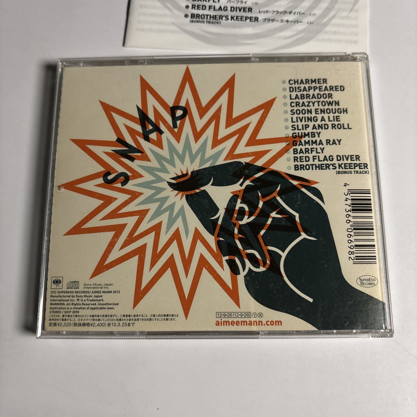 Aimee Mann – Charmer (CD, 2012) Japan Bonus Track SICP 3590