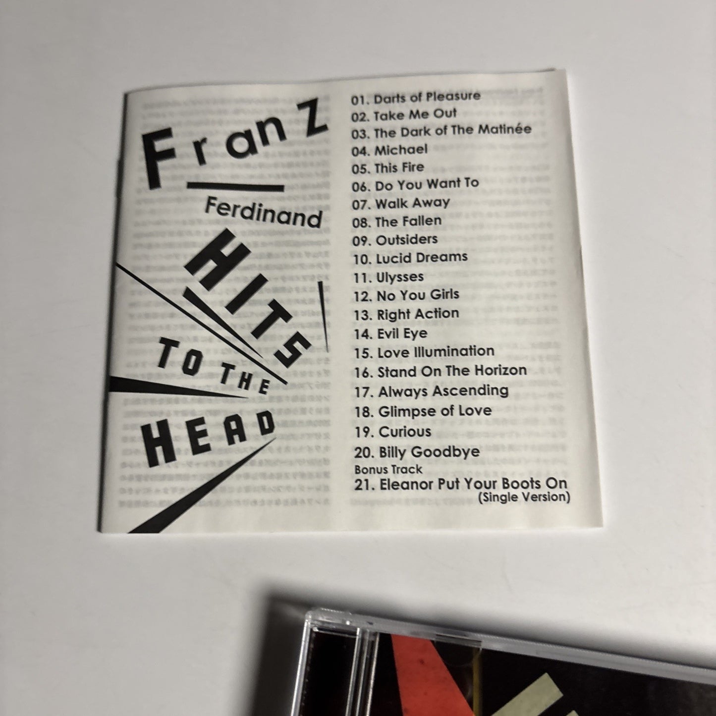 Franz Ferdinand – Hits To The Head (CD, 2022) Japan Bonus Track BRC688