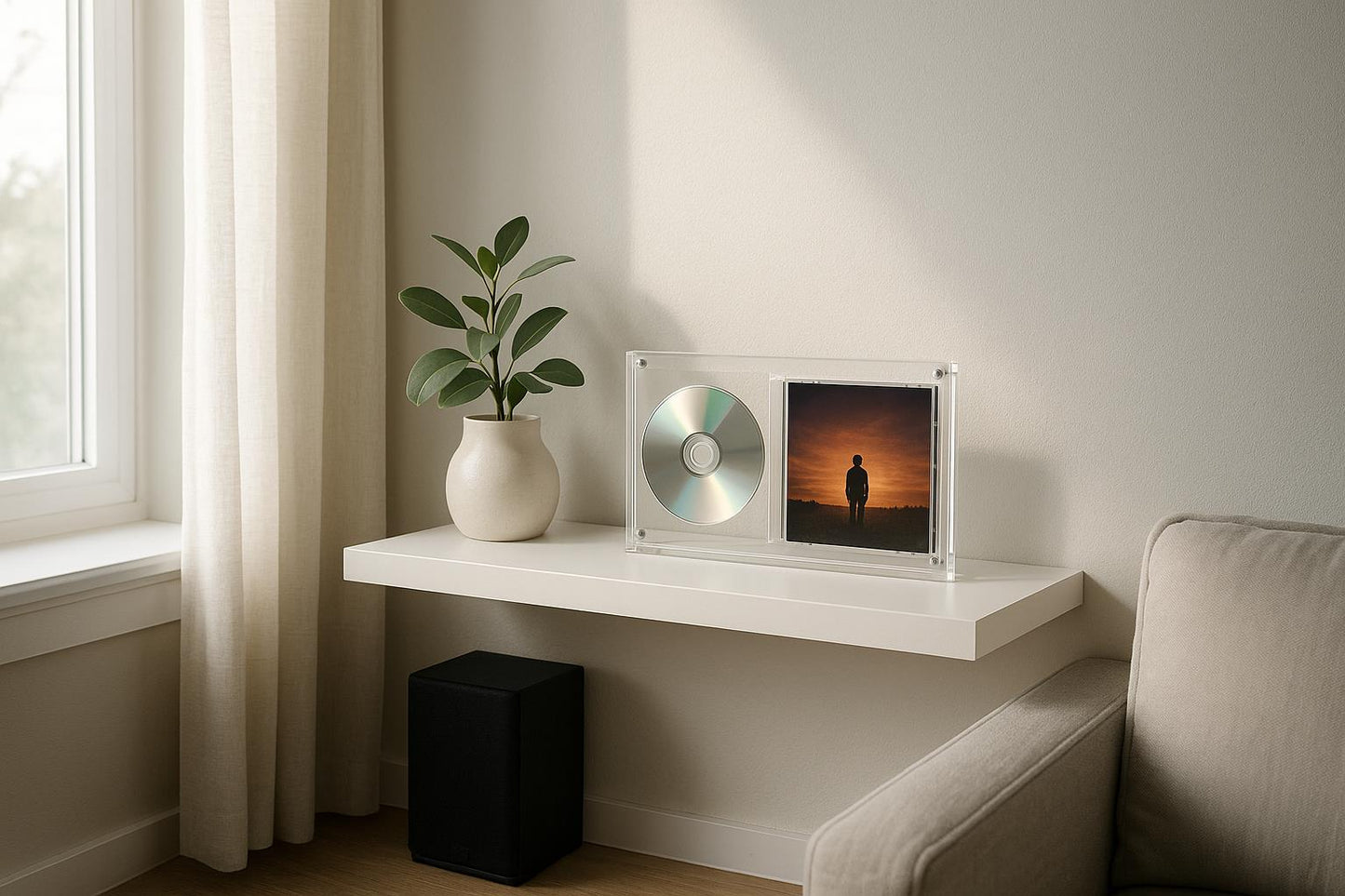 Acrylic CD Display Stand for Jewel Case – Clear UV Protective Cover Frame