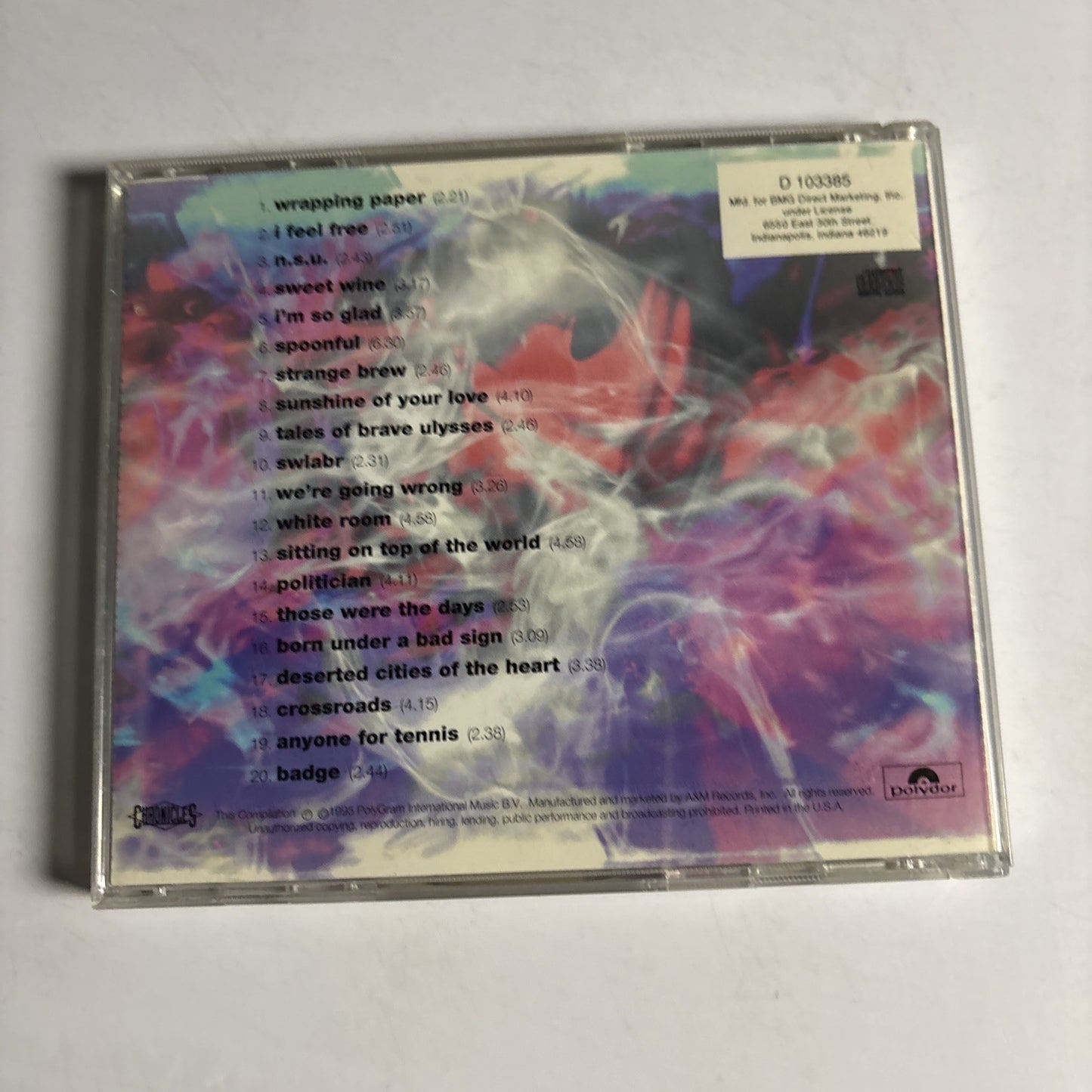 Cream – The Very Best Of Cream (CD, 1995) US 31452 3752-2