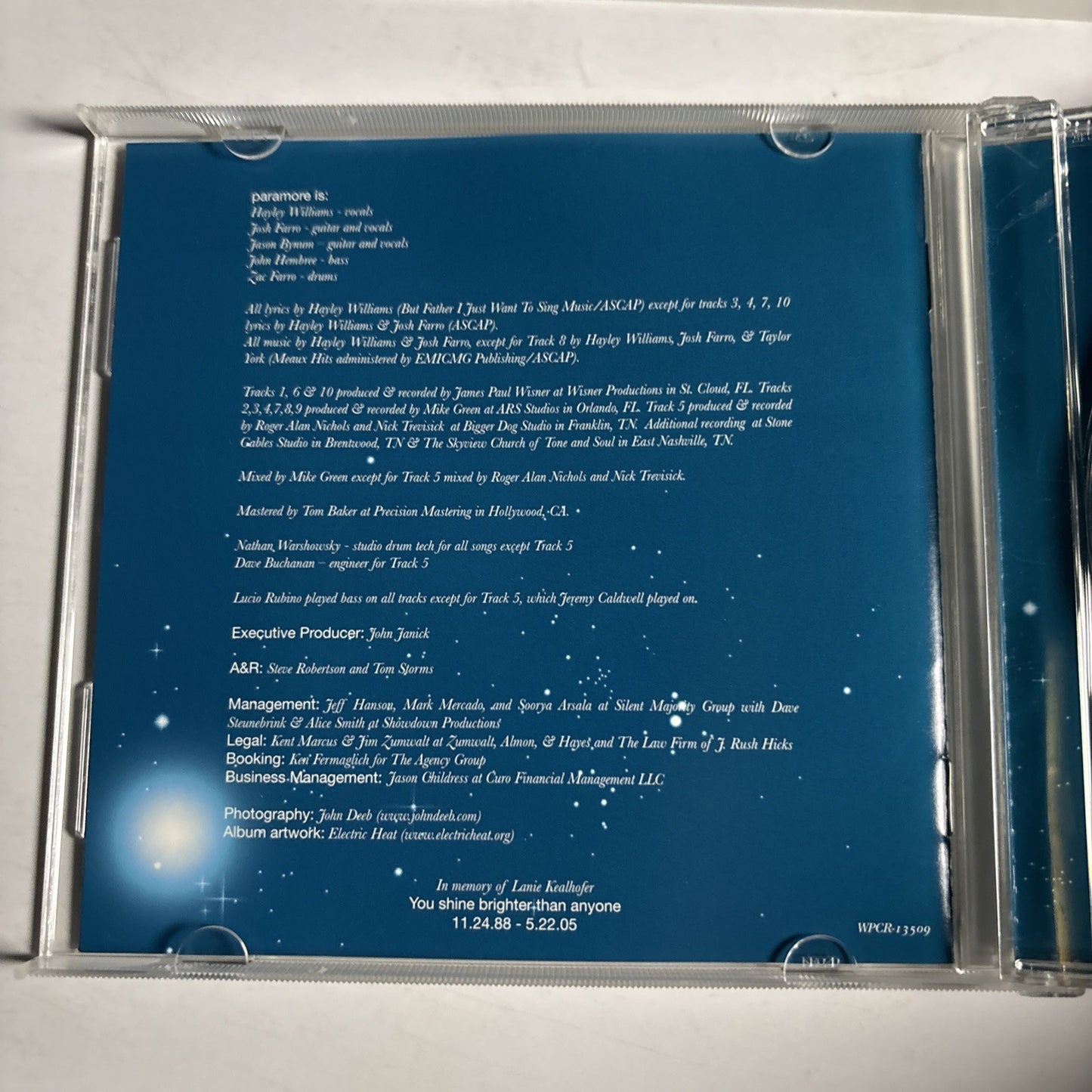 Paramore – All We Know Is Falling (CD, 2009) Japan Bonus Track WPCR 13509