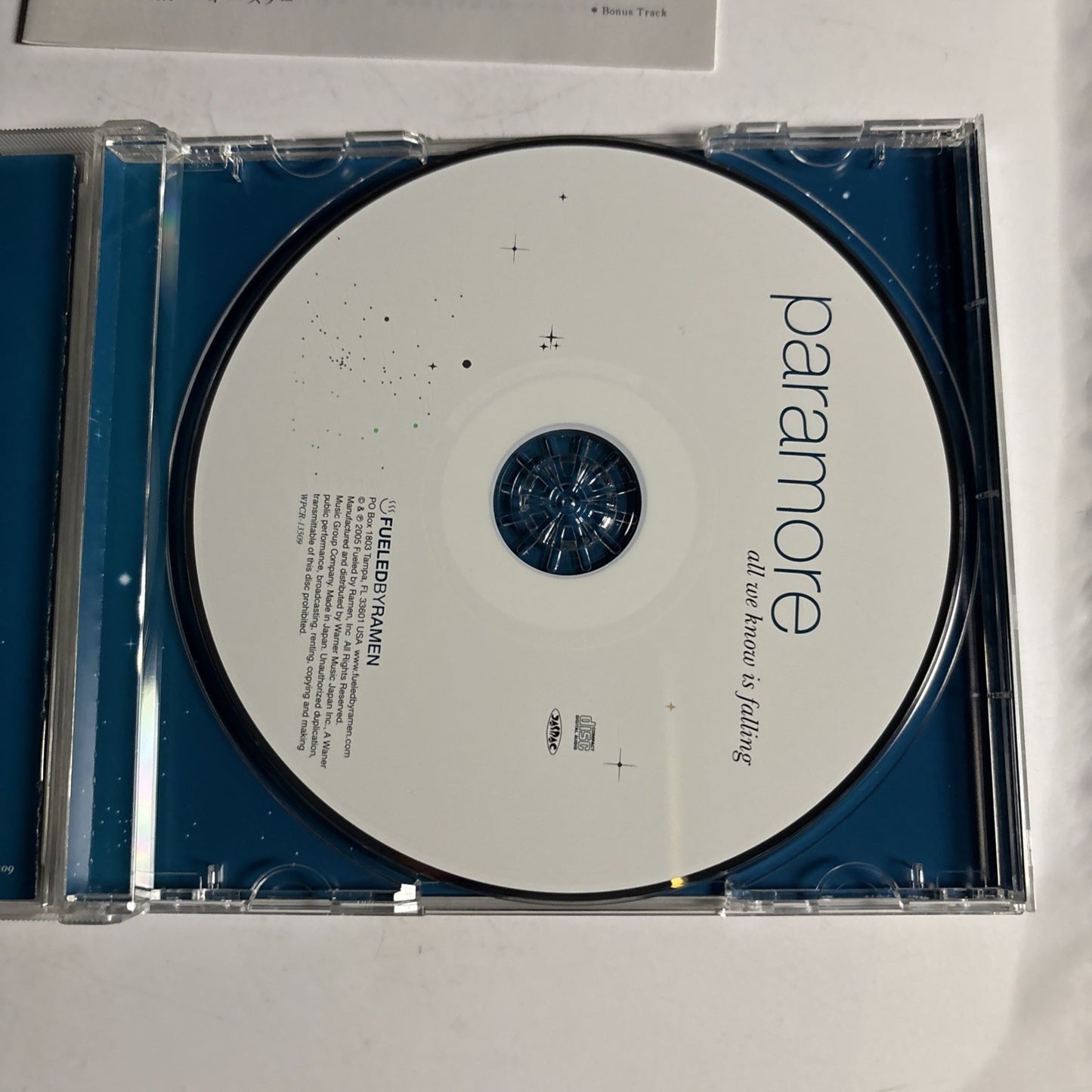 Paramore – All We Know Is Falling (CD, 2009) Japan Bonus Track WPCR 13509