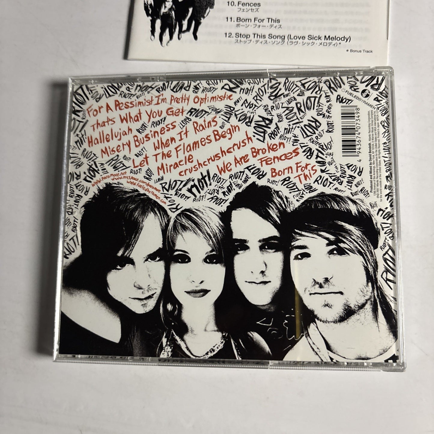 Paramore – Riot! (CD, 2007) Japan WPCR-12706