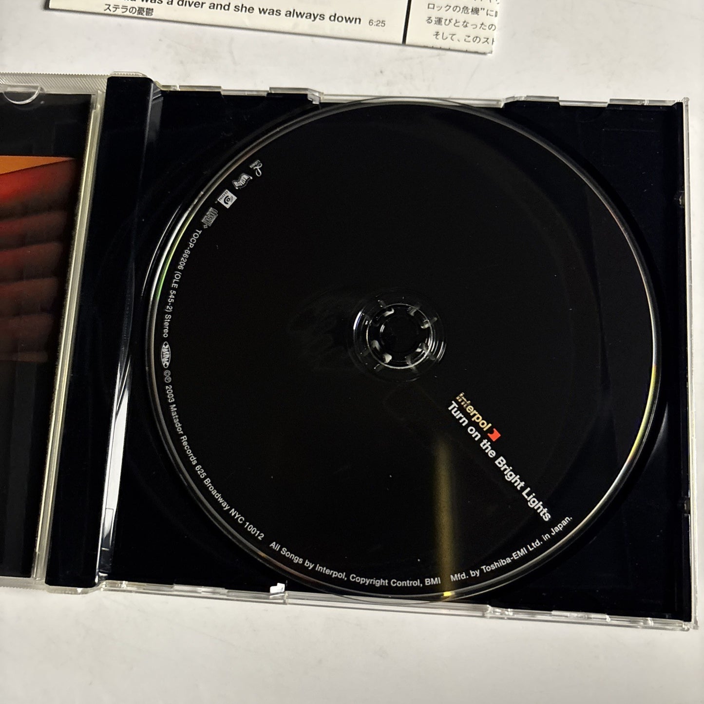 Interpol – Turn On The Bright Lights (CD, 2003) Japan TOCP-66206