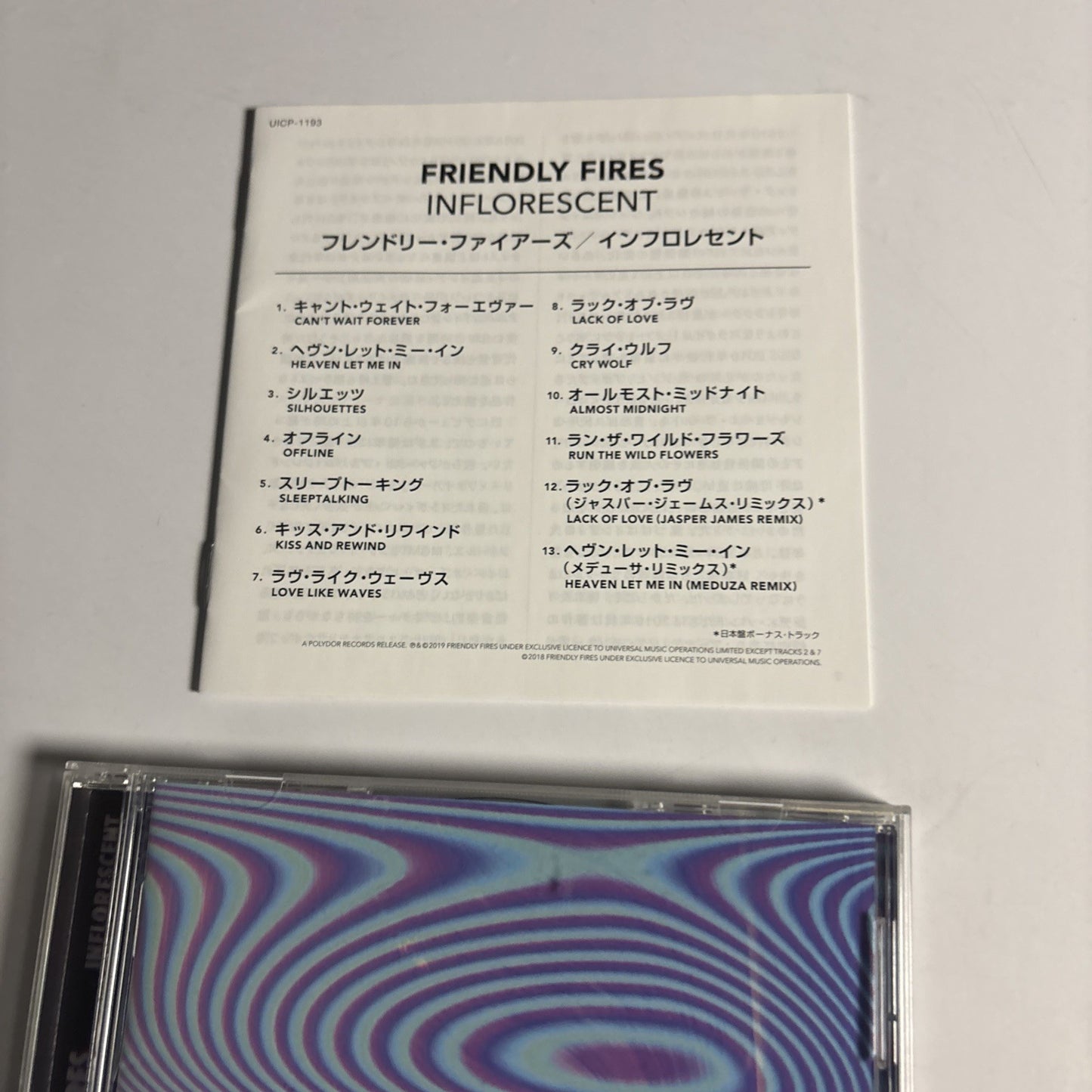 Friendly Fires – Inflorescent (CD, 2019) Japan Bonus Track UICP-1193