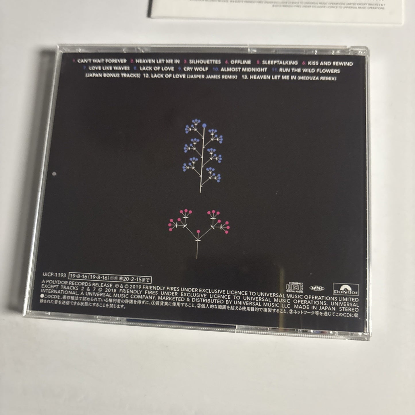 Friendly Fires – Inflorescent (CD, 2019) Japan Bonus Track UICP-1193