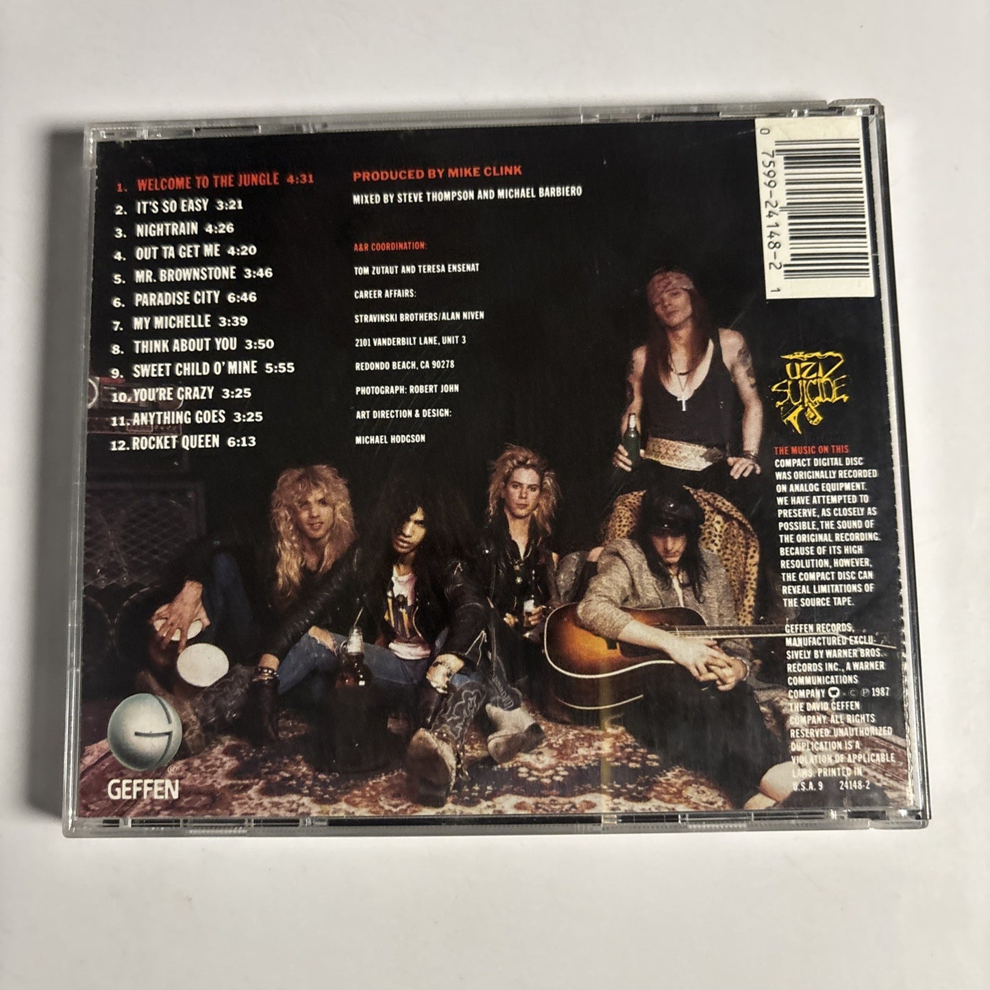 Guns N' Roses – Appetite For Destruction (CD, 1987) US 9 24148-2