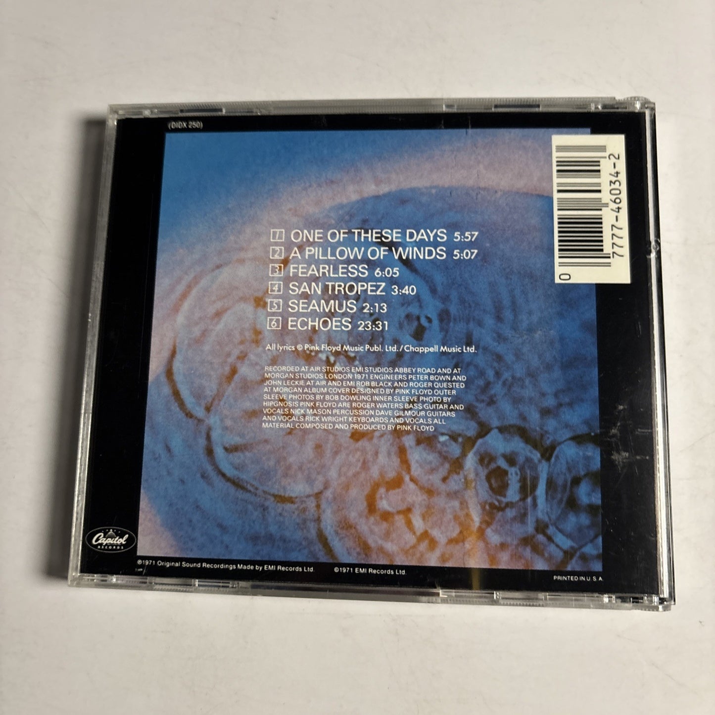 Pink Floyd – Meddle (CD, 1987) US CDP 7 46034 2