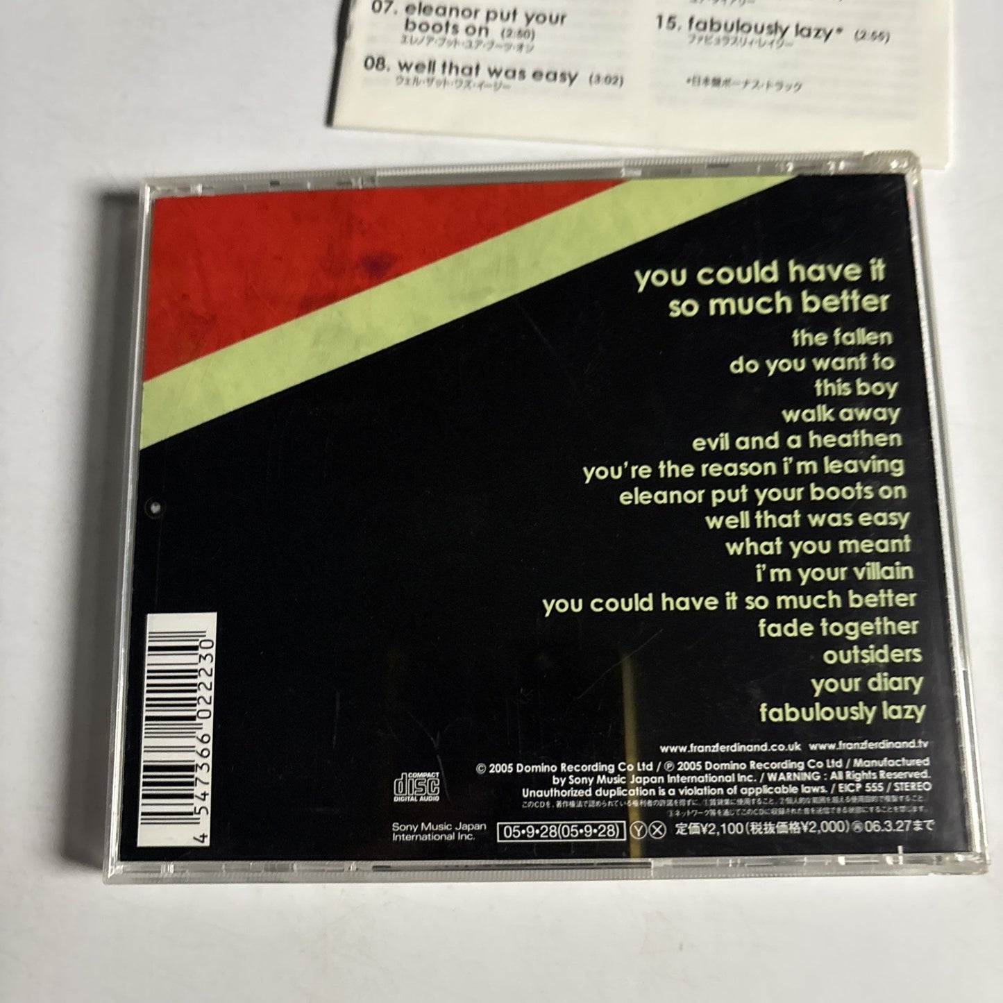 Franz Ferdinand – You Could Have It So Much Better (CD, 2005) Japan EICP 555