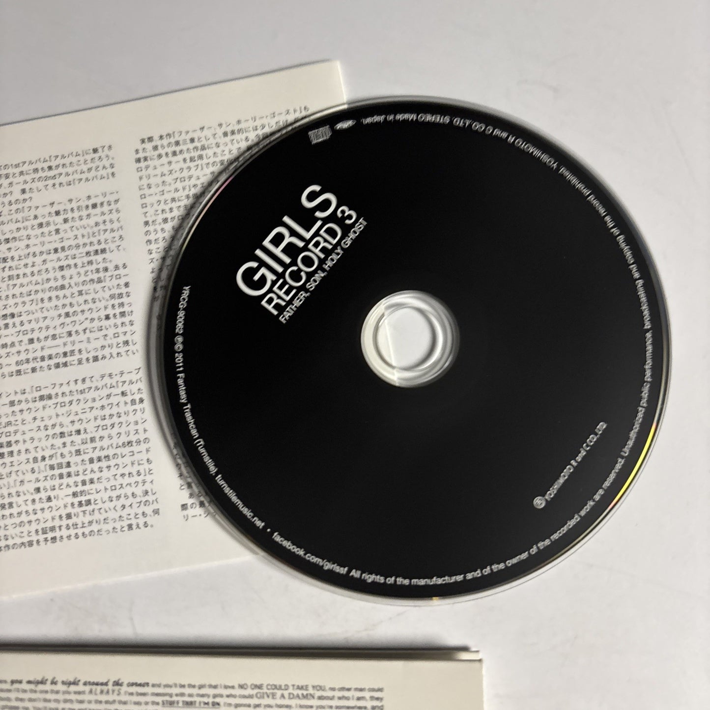 Girls – Father, Son, Holy Ghost (CD, 2011) Japan Bonus Track YRCG-90062