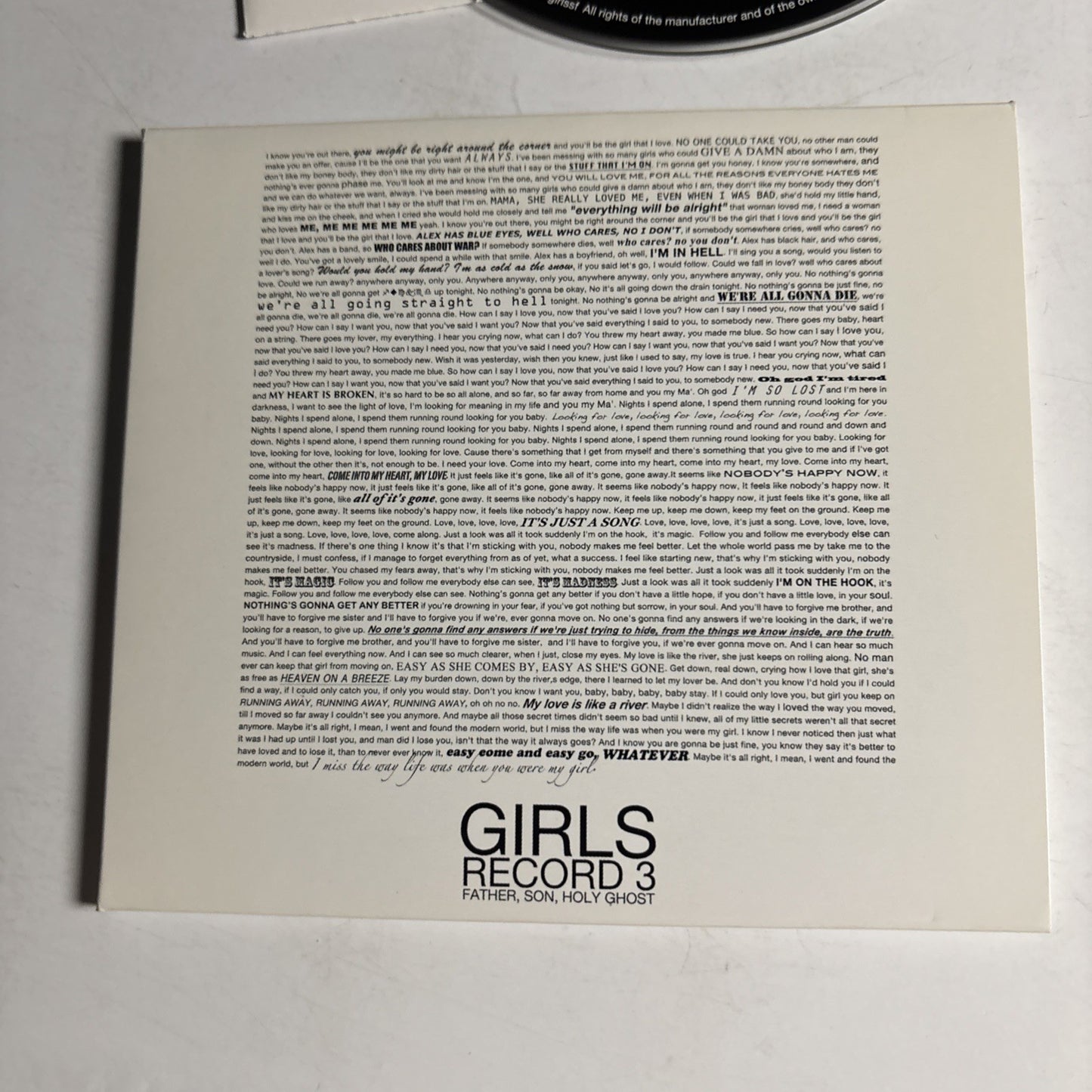 Girls – Father, Son, Holy Ghost (CD, 2011) Japan Bonus Track YRCG-90062