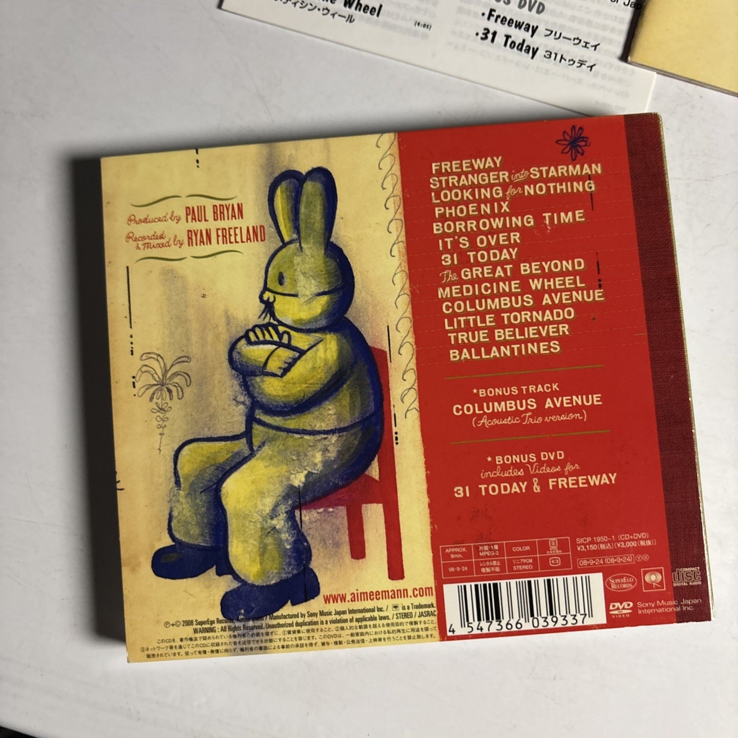 Aimee Mann – @#%&*! Smilers (CD + DVD, 2008) Japan Bonus Track SICP 1950~1