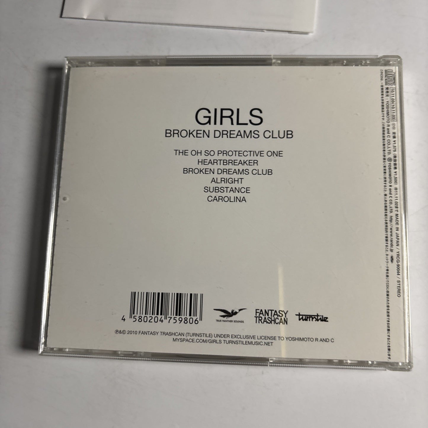 Girls – Broken Dreams Club (CD, 2010) Japan YRCG-90044