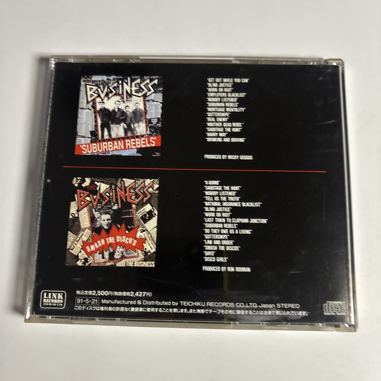 The Business – Suburban Rebels / Smash The Disco's (CD, 1991) Japan TECP-25832