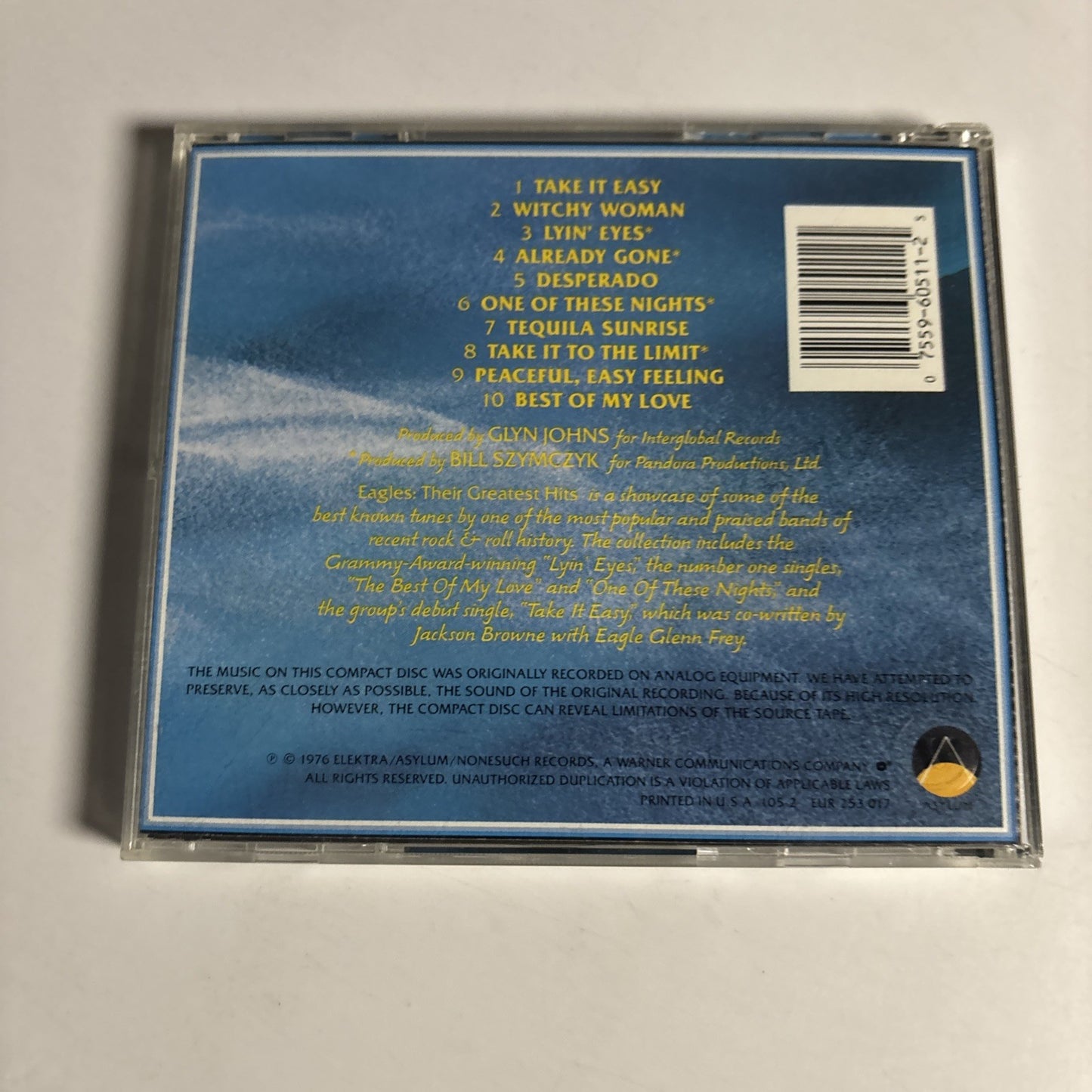 Eagles – Their Greatest Hits 1971-1975 (CD, 1998) US 105-2