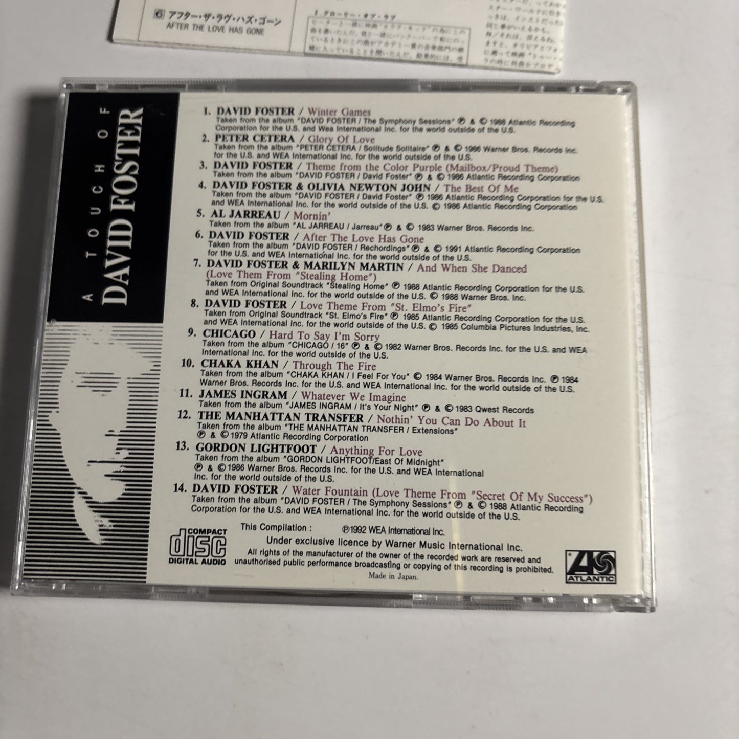 David Foster – A Touch Of David Foster (CD, 1997) Japan AMCY-3038