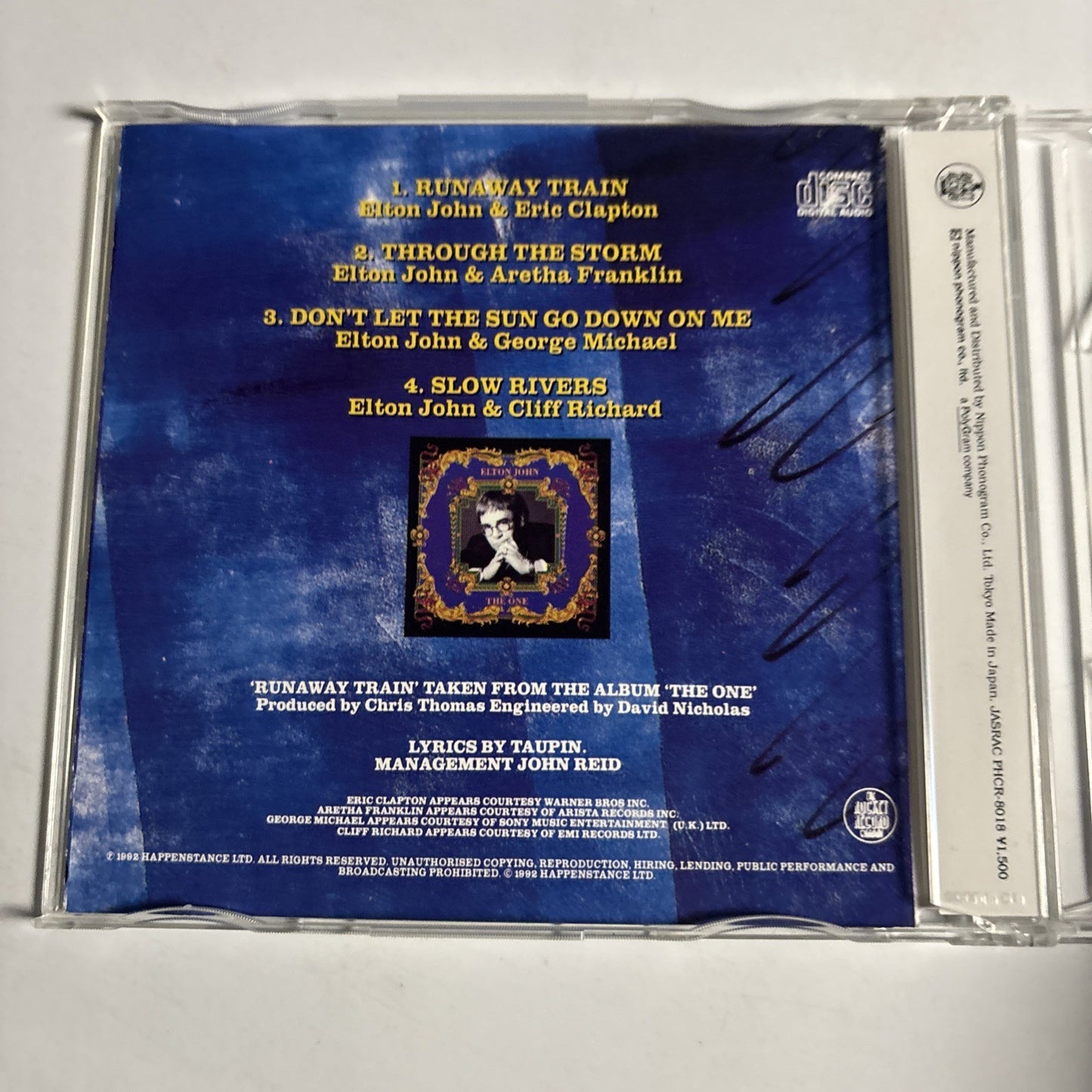 Elton John, Eric Clapton – Runaway Train (CD, 1992) Japan PHCR-8018