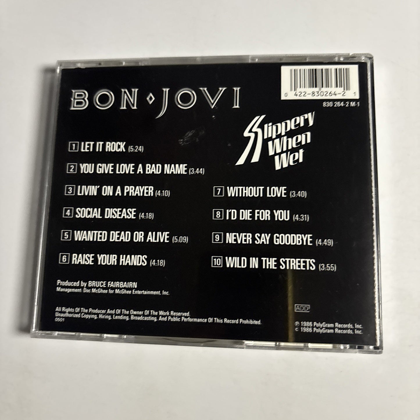 Bon Jovi – Slippery When Wet (CD, 1986) US 830 264-2 M-1