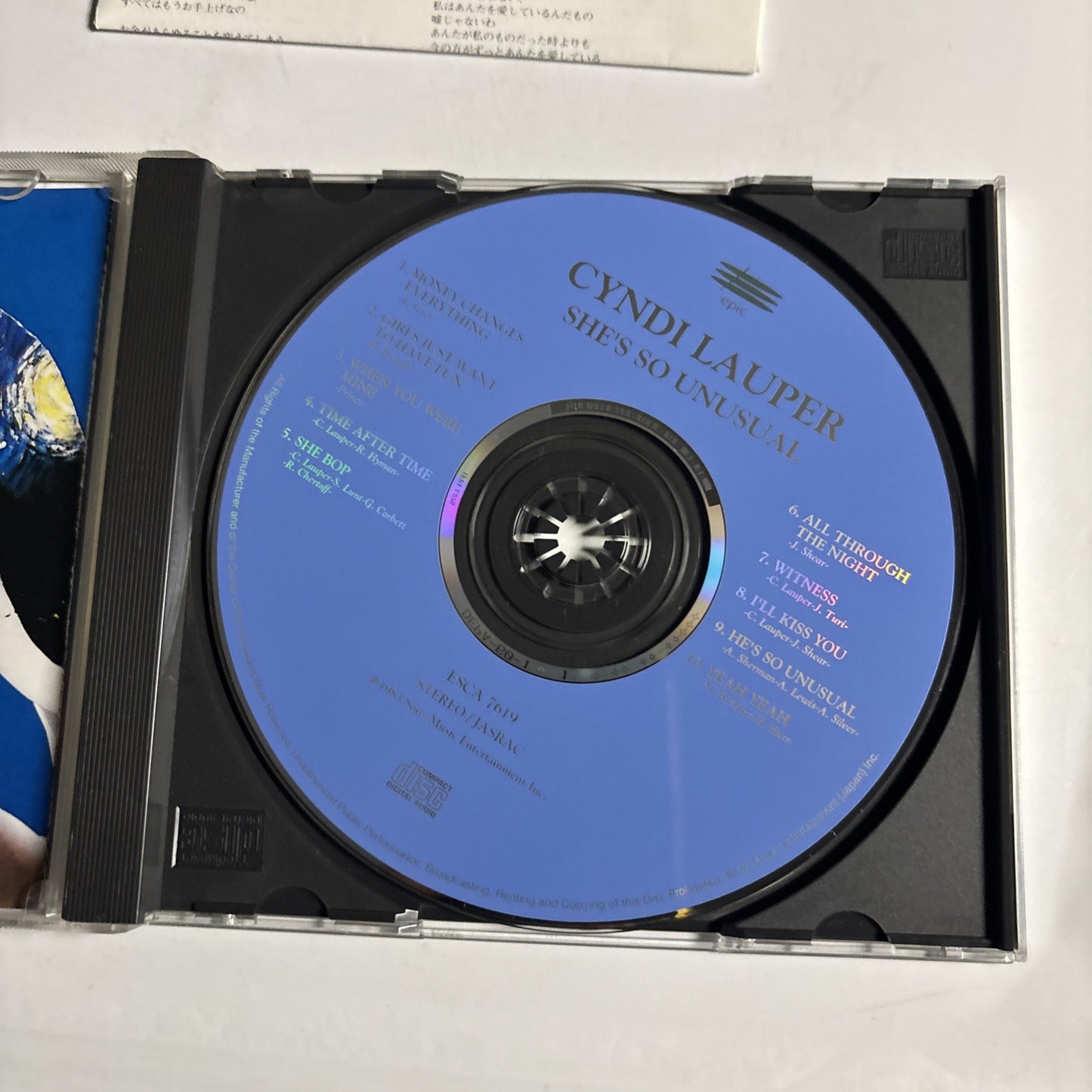 Cyndi Lauper – She's So Unusual (CD, 1996) Japan ESCA 7619