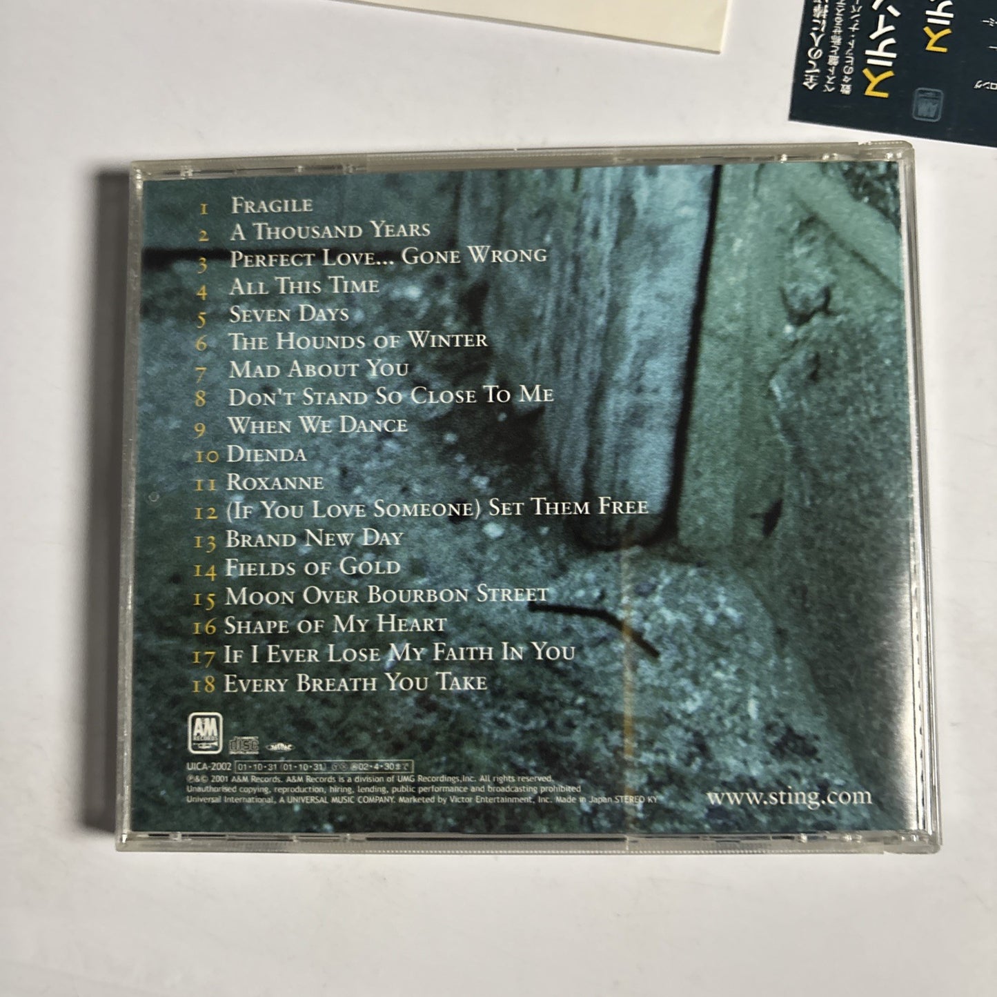 Sting – ...All This Time (CD, 2001) Japan Bonus Track Obi UICA-2002