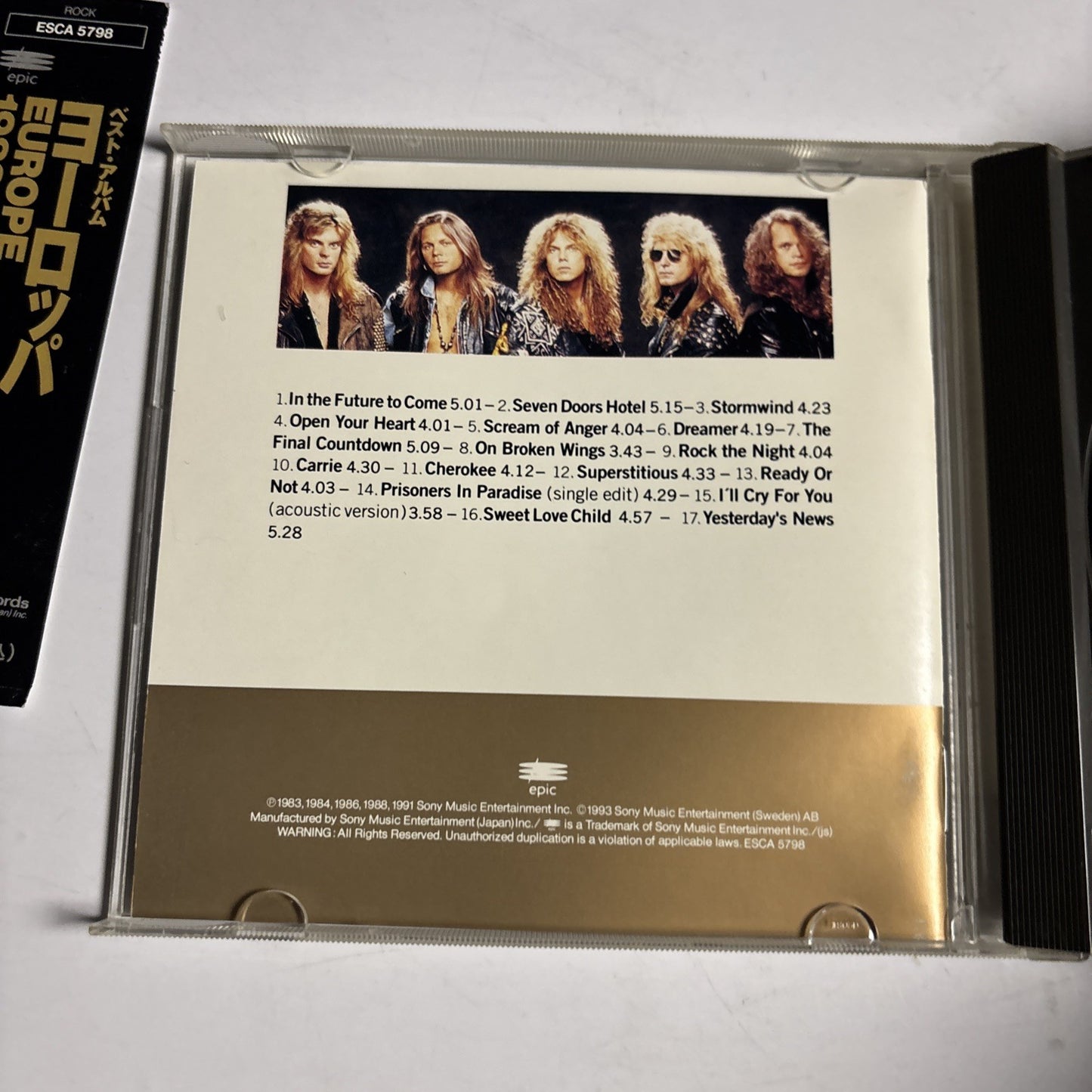 Europe  – 1982-1992 (CD, 1993) Japan ESCA 5798