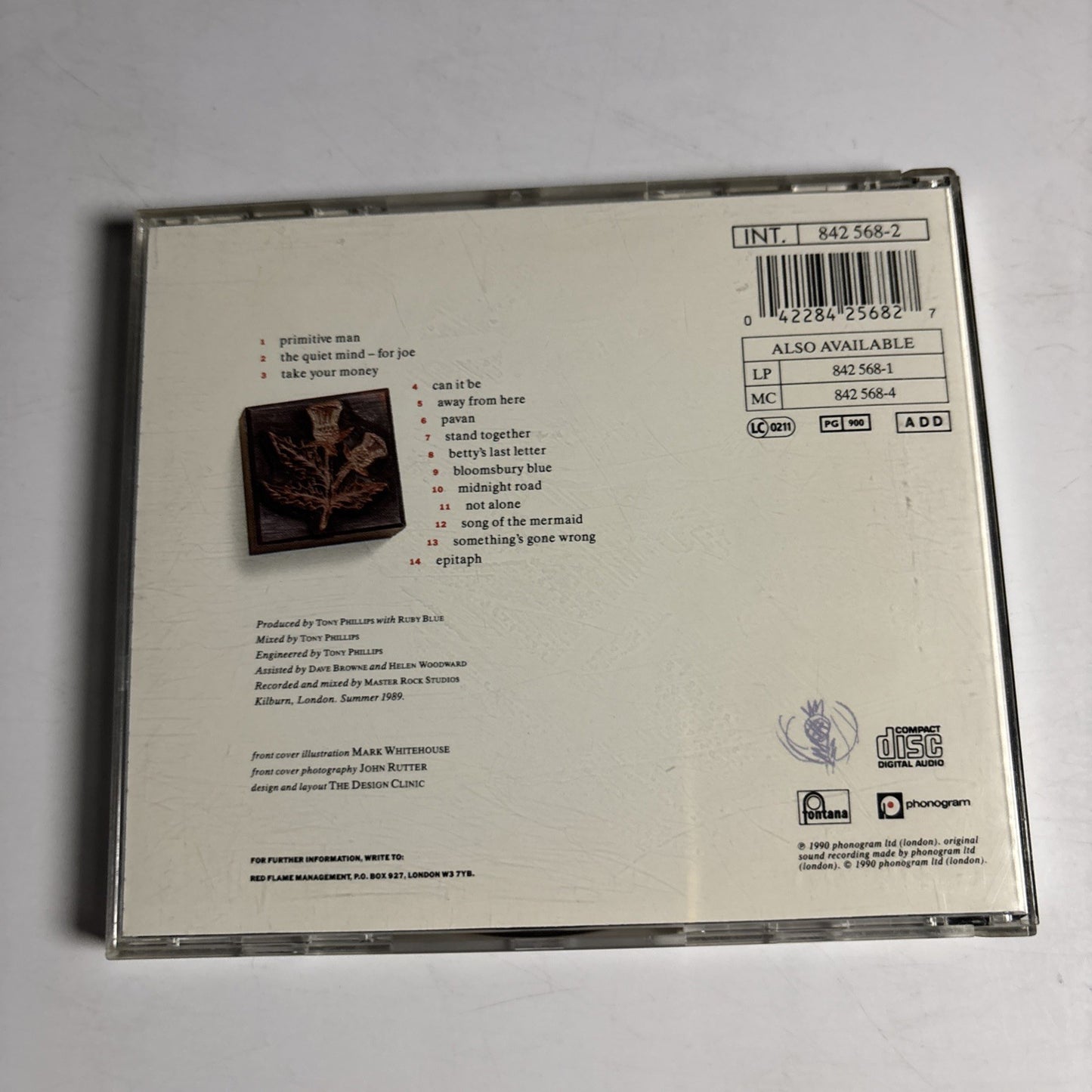 Ruby Blue – Down From Above (CD, 1990) UK 842 568-2