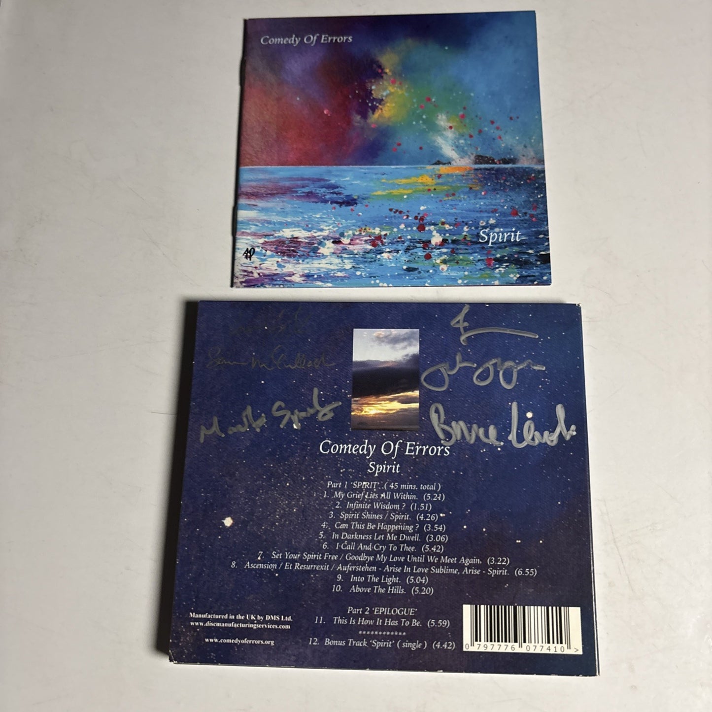 Comedy Of Errors – Spirit (CD, 2015) UK *Signed Copy* COE003