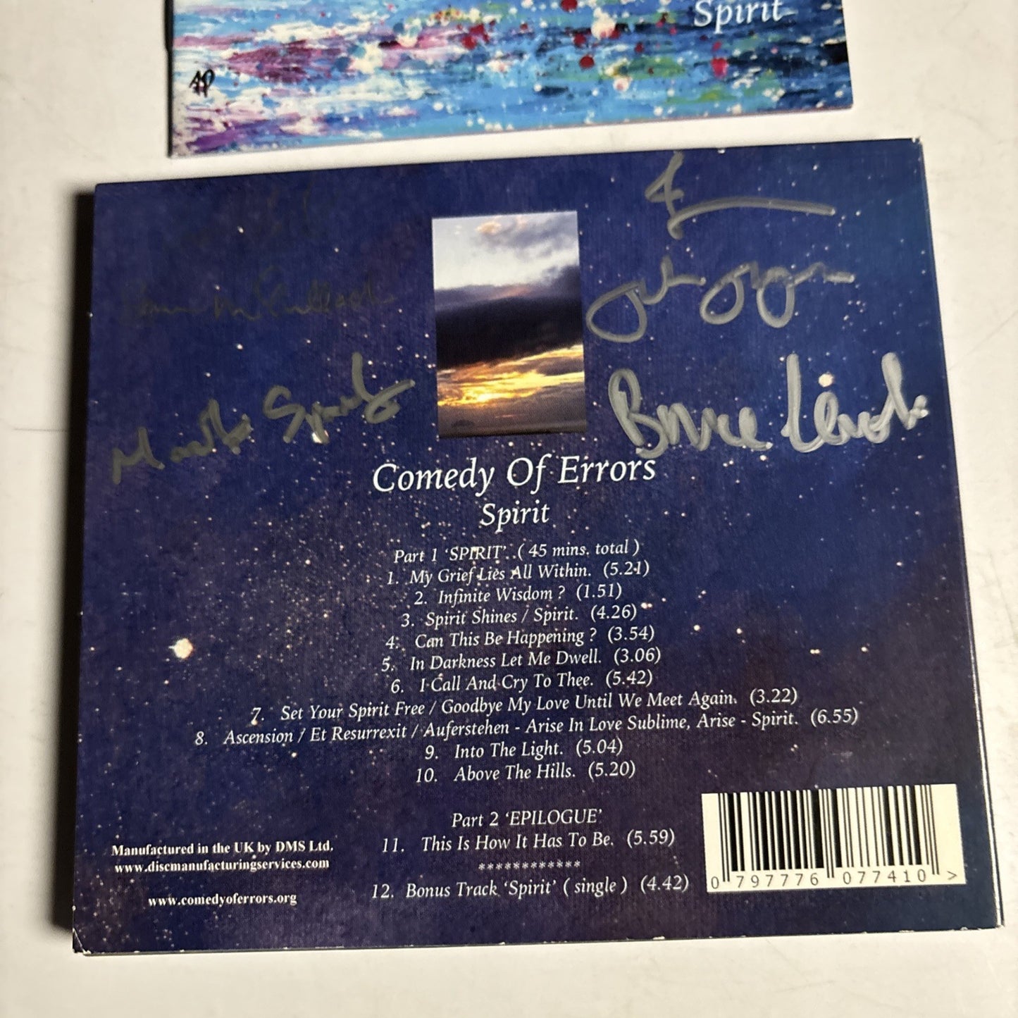 Comedy Of Errors – Spirit (CD, 2015) UK *Signed Copy* COE003