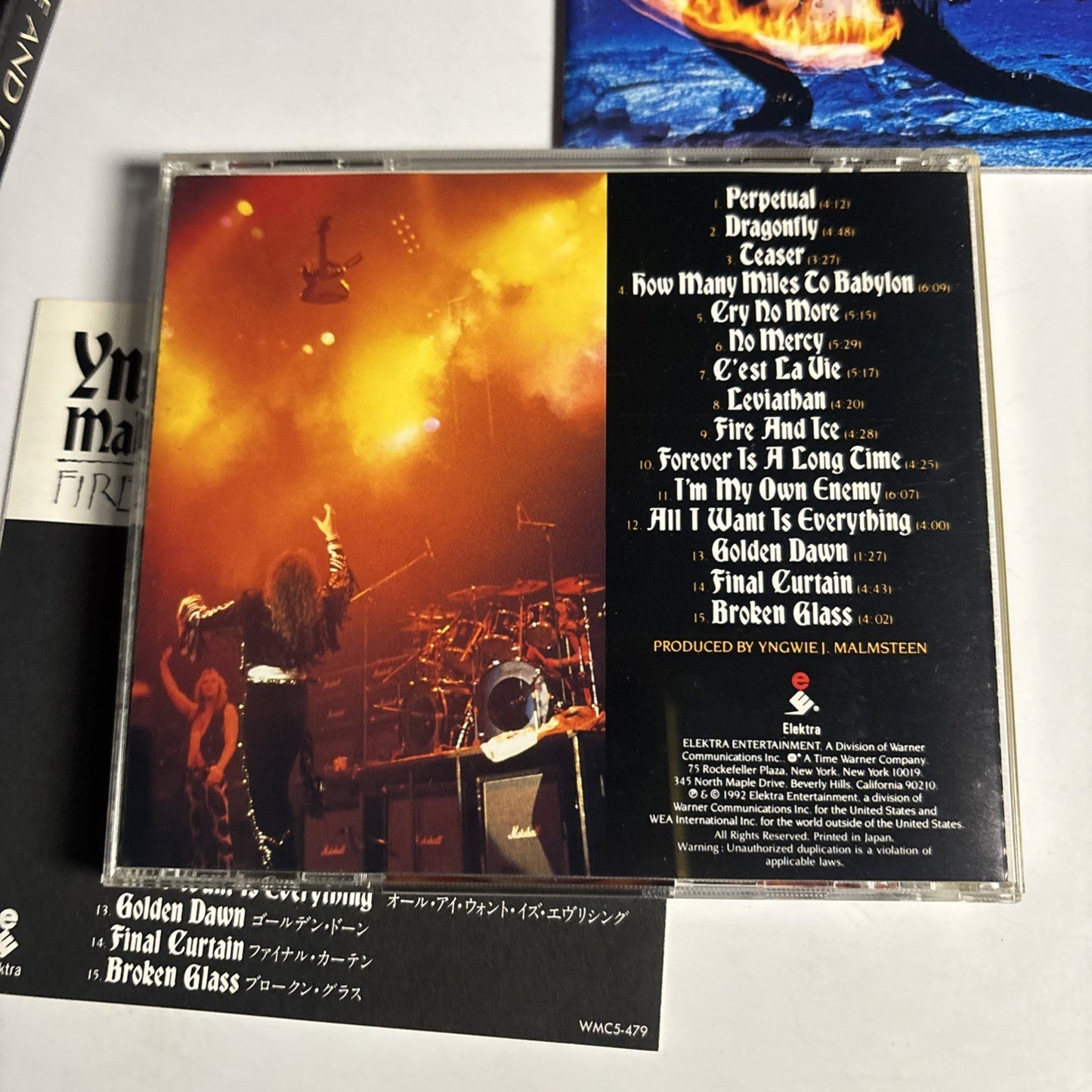 Yngwie Malmsteen – Fire & Ice (CD, 1992) Japan WMC5-479
