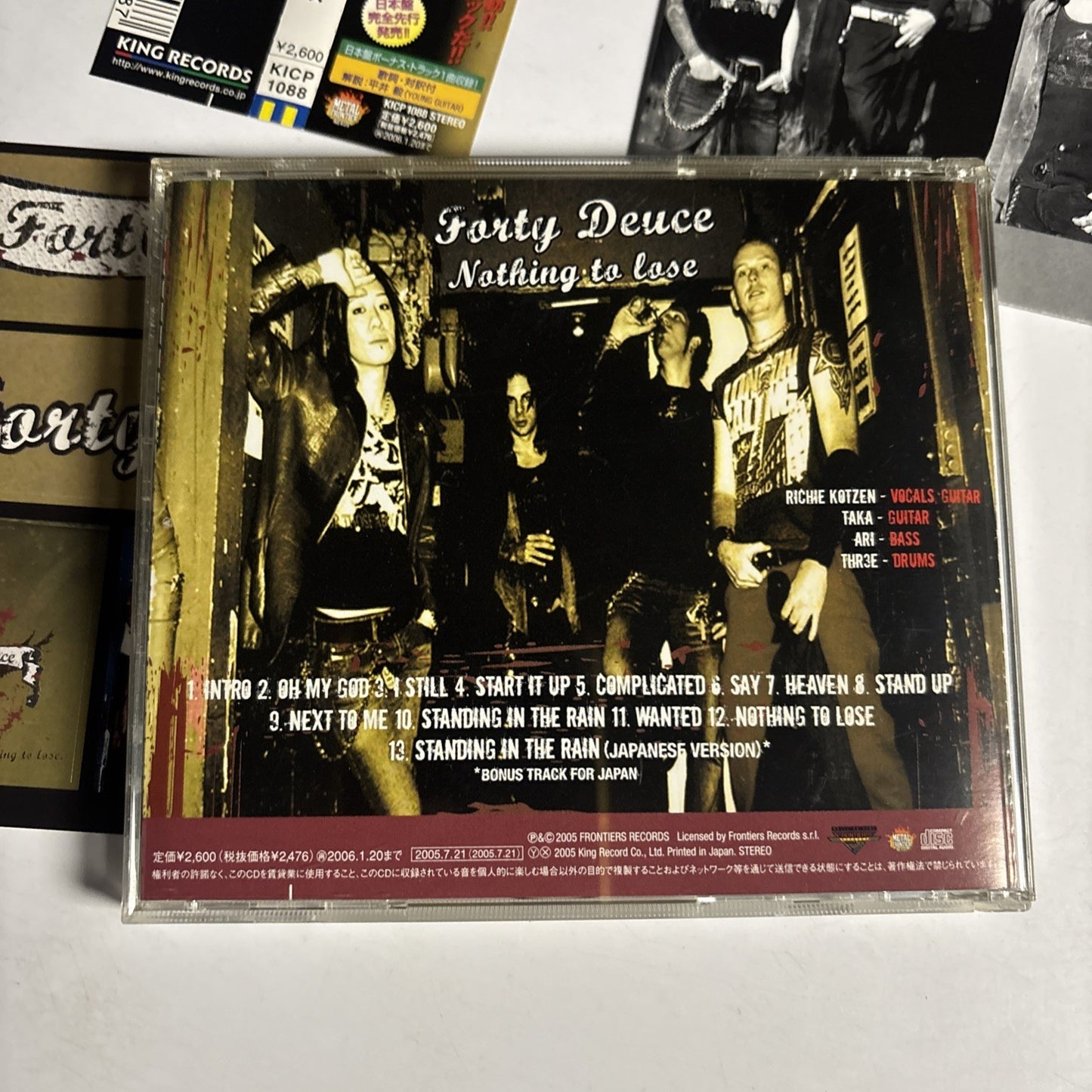 Forty Deuce – Nothing To Lose (CD, 2005) Japan Bonus Track, Obi KICP 1088