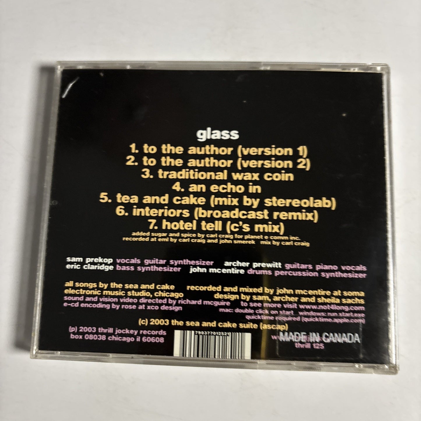 The Sea And Cake – Glass (CD, 2003) US thrill 125