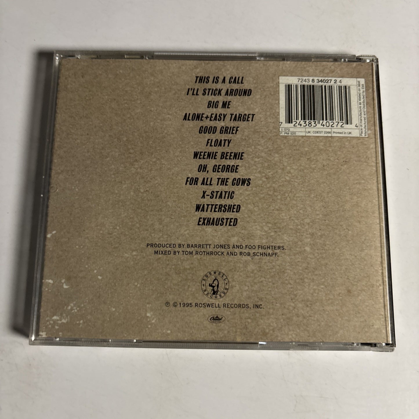 Foo Fighters – Foo Fighters (CD, 1995) Europe 7243 8 34027 2 4