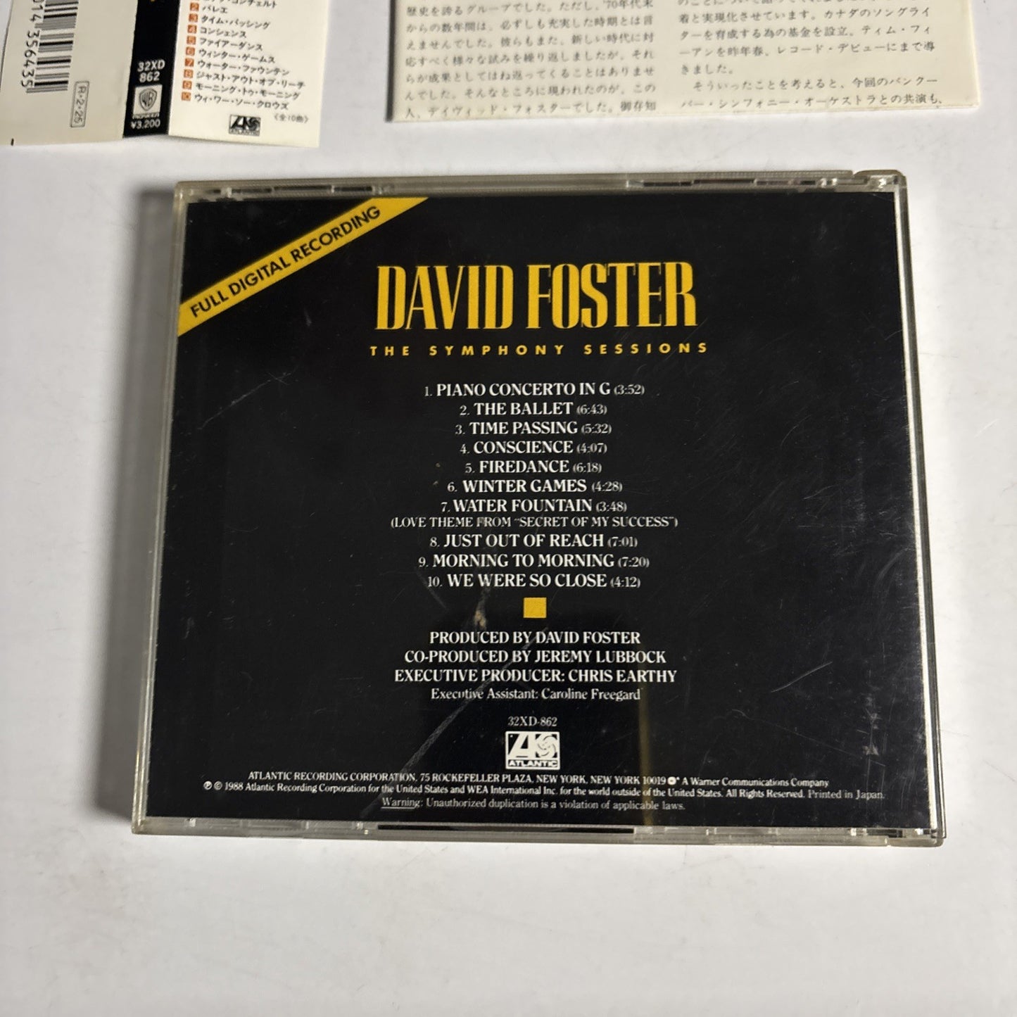 David Foster – The Symphony Sessions (CD, 1988) Japan obi 32XD-862