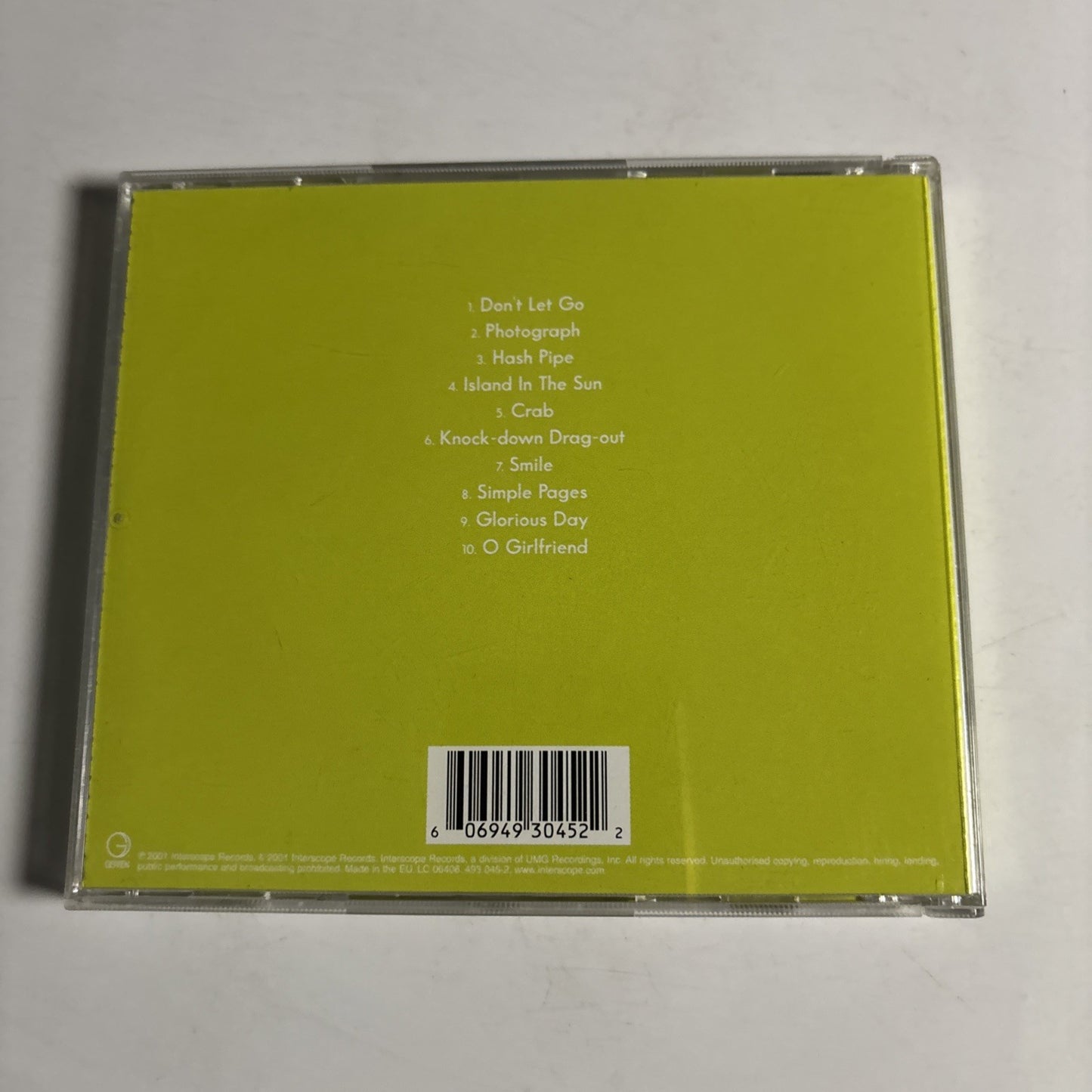 Weezer – Weezer (CD, 2001)  Europe 493 045-2