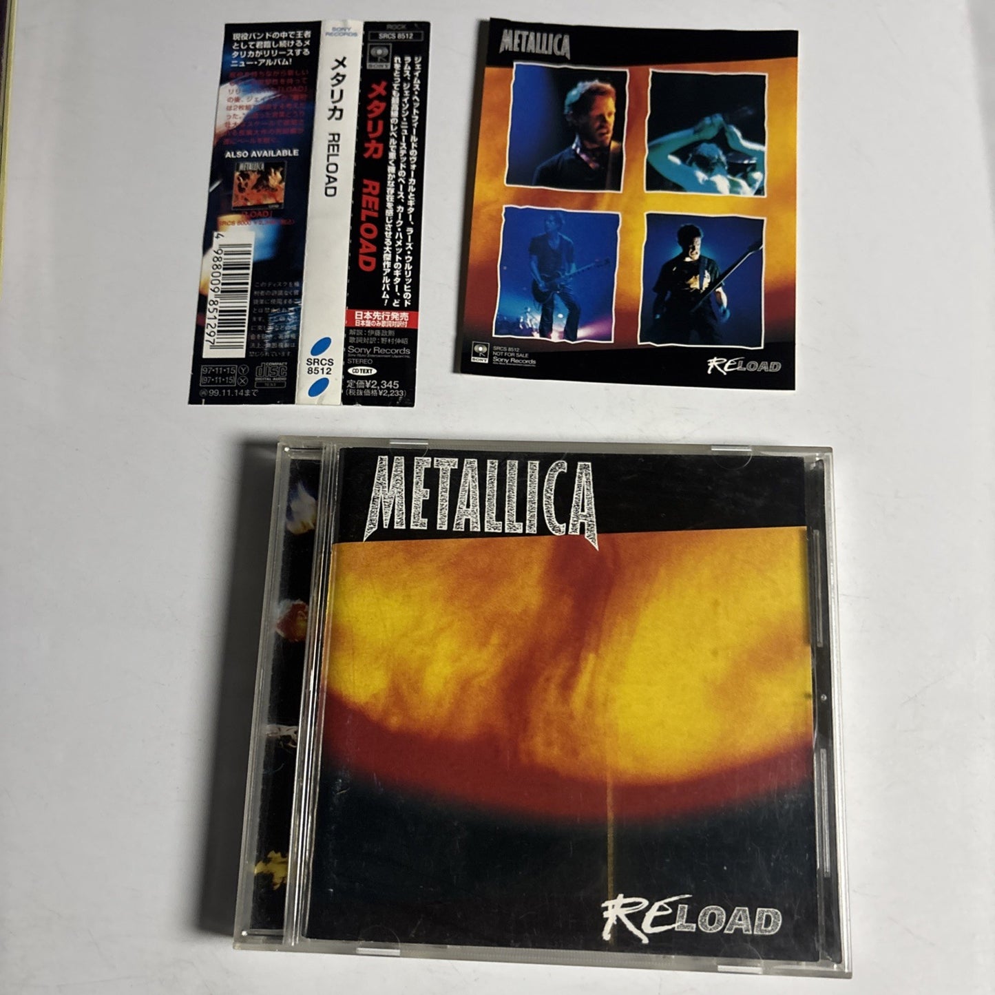Metallica – Reload (CD, 1997) Japan Sticker, Obi SRCS 8512