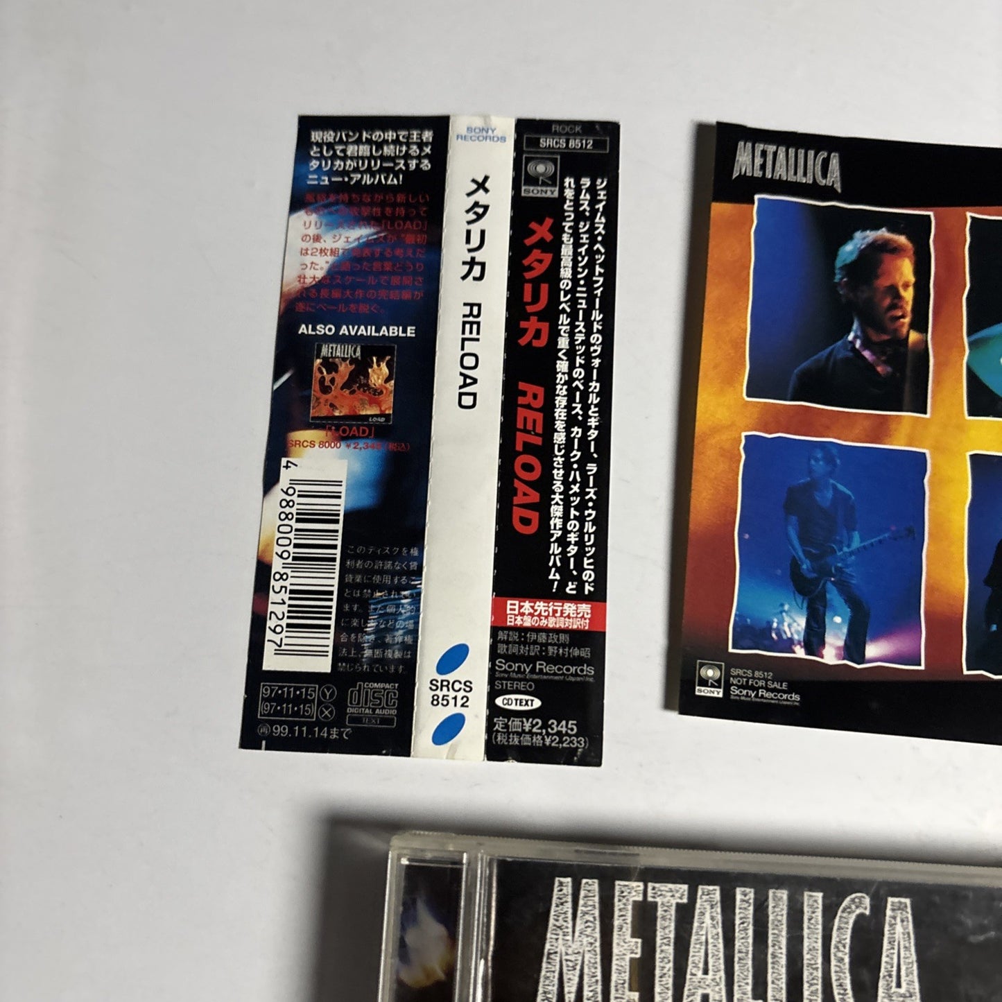 Metallica – Reload (CD, 1997) Japan Sticker, Obi SRCS 8512
