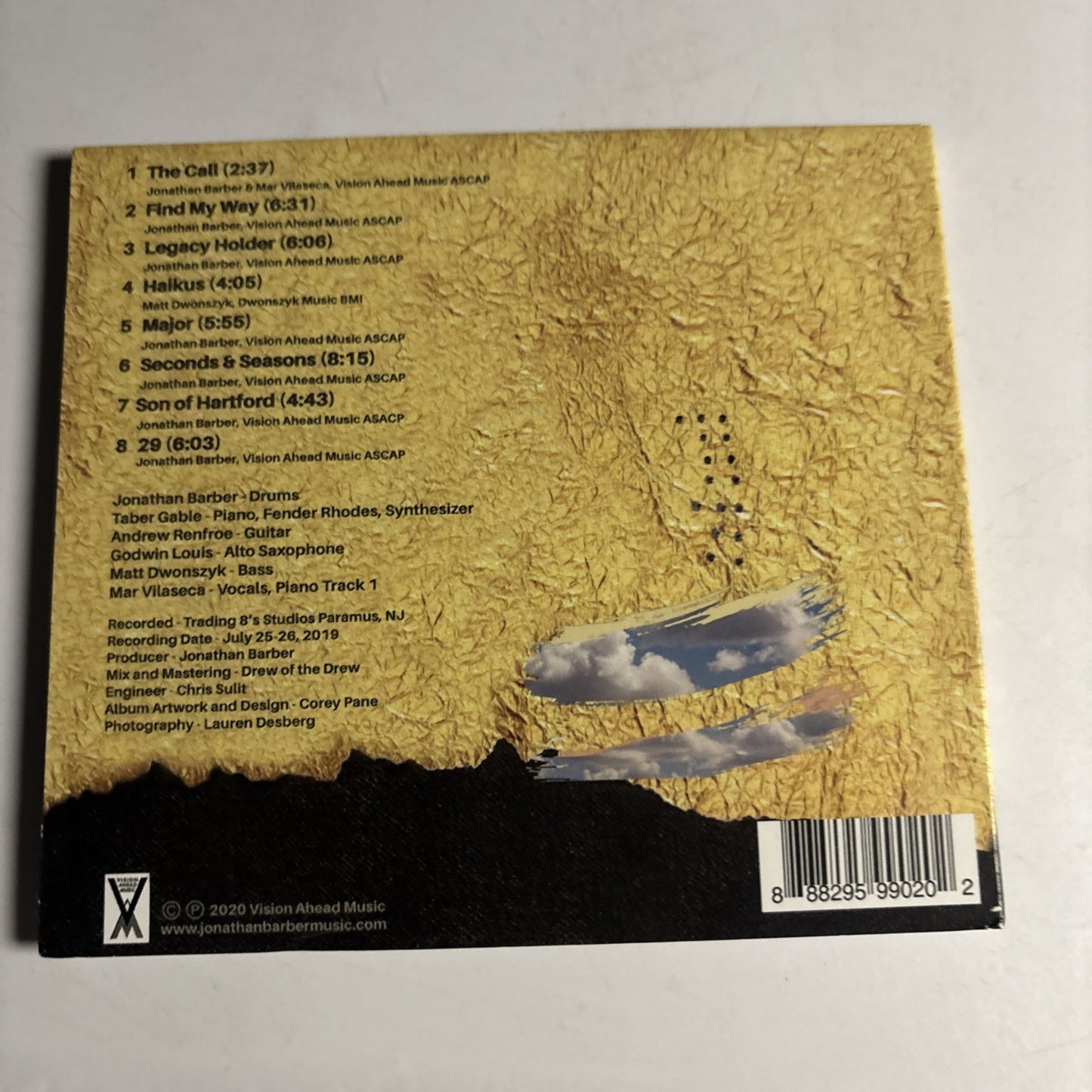 Jonathan Barber, Vision Ahead – Legacy Holder (CD, 2020) US Digipak