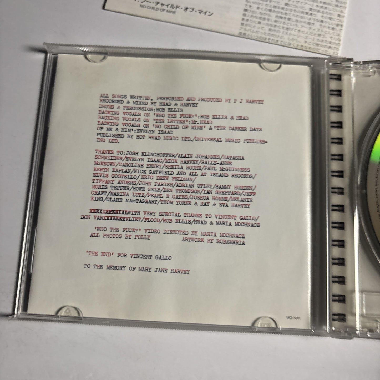 PJ Harvey – Uh Huh Her (CD, 2004) Japan UICI-1031