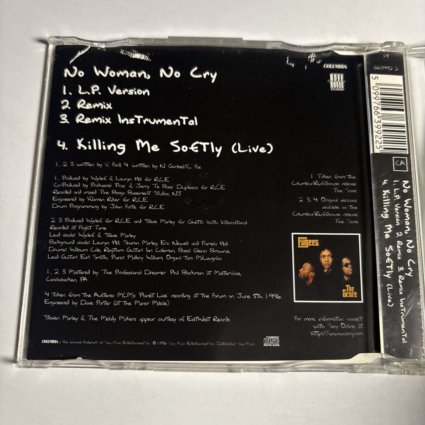 Fugees – No Woman, No Cry (CD, 1996) Europe 663992 2