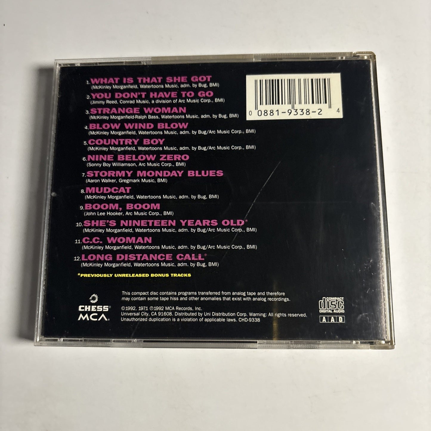 Muddy Waters – Live (At Mr. Kelly's) (CD, 1992) US CHD 9338