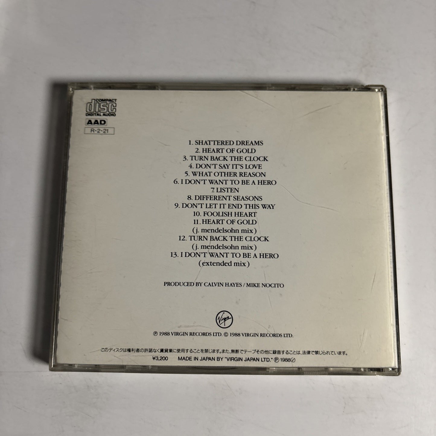 Johnny Hates Jazz – Turn Back The Clock (CD, 1988)  Japan VJD-32009