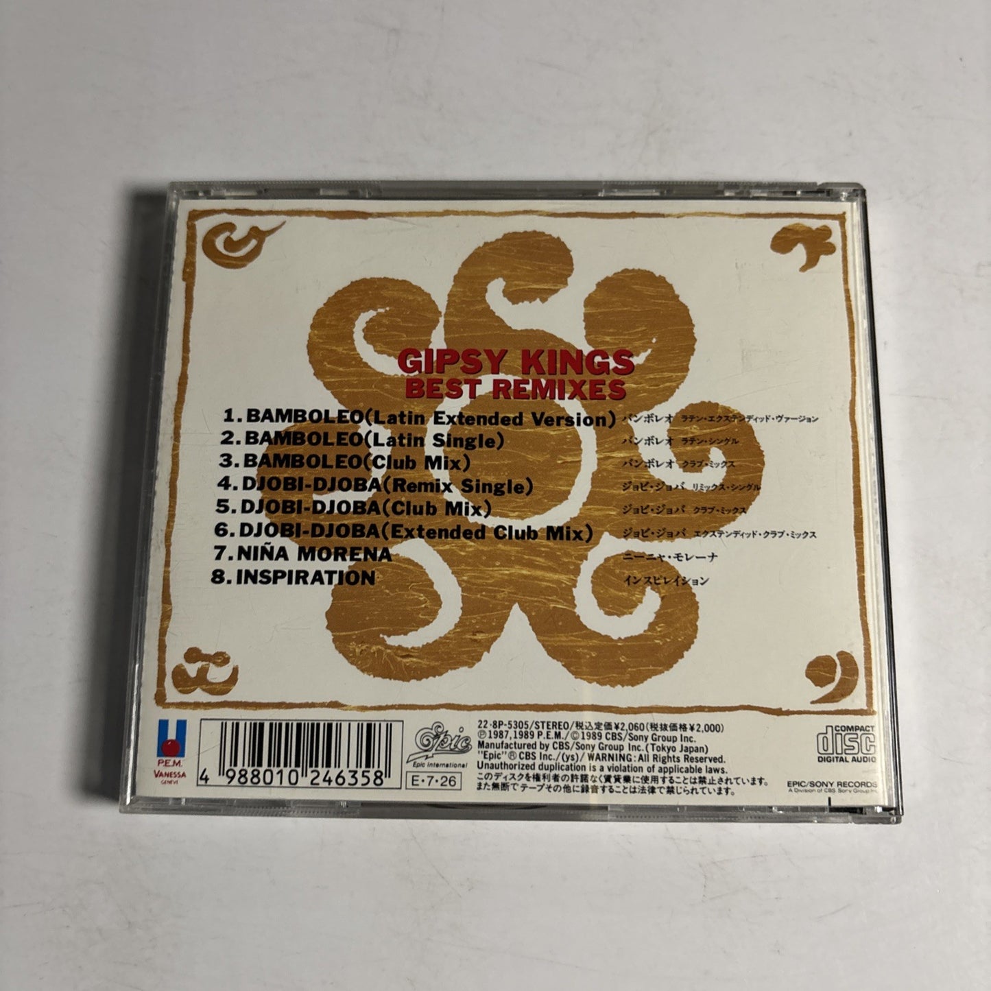 Gipsy Kings – Best Remixes (CD, 1989) Japan 22・8P-5305