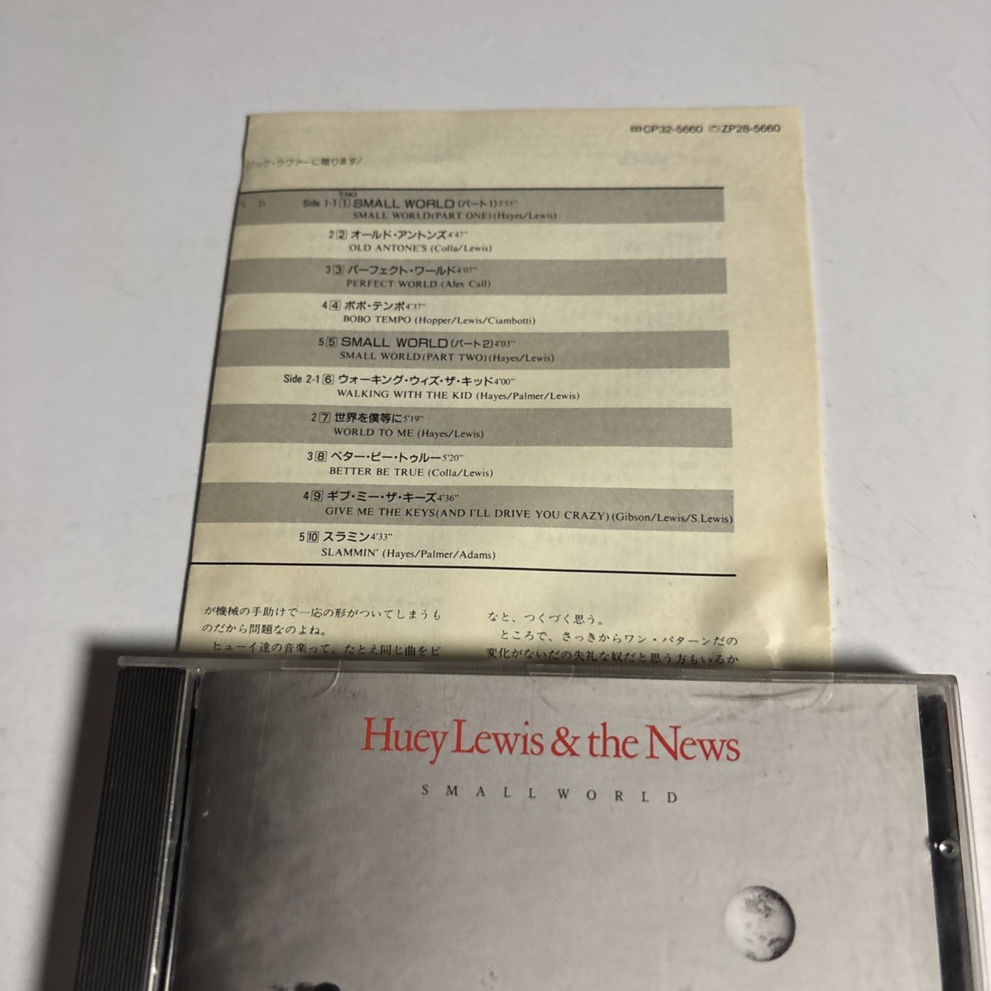 Huey Lewis & The News – Small World (CD, 1988) Japan CP32-5660