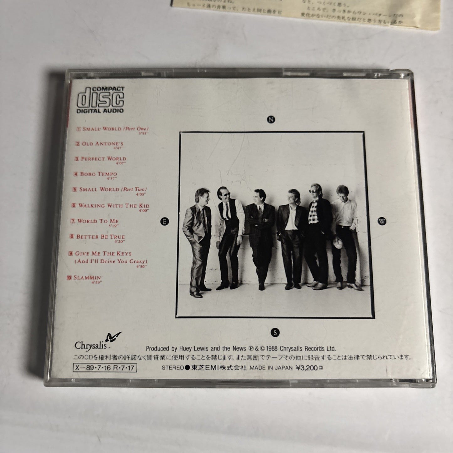 Huey Lewis & The News – Small World (CD, 1988) Japan CP32-5660