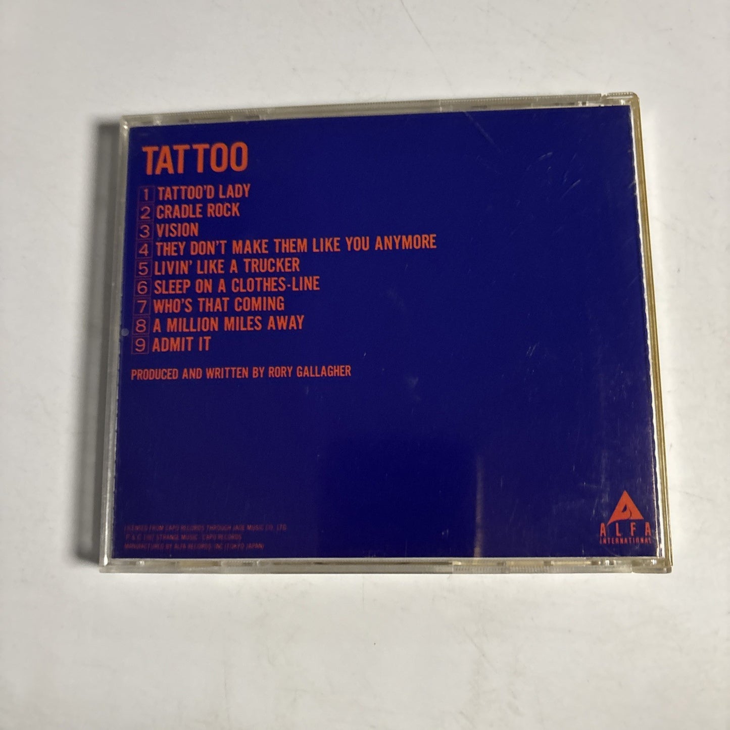 Rory Gallagher – Tattoo (CD, 1992) Japan ALCB 597