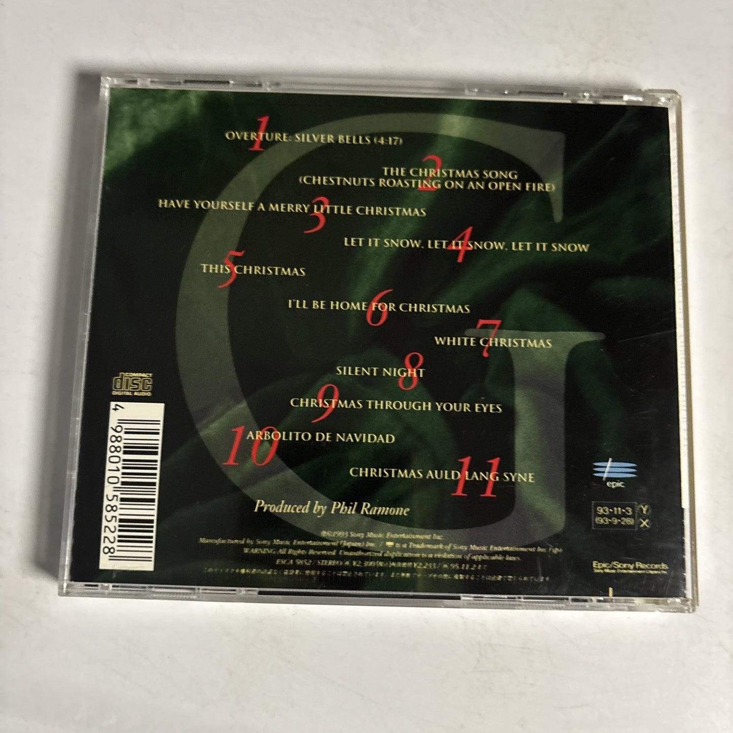 Gloria Estefan – Christmas Through Your Eyes (CD, 1993) Japan ESCA 5852