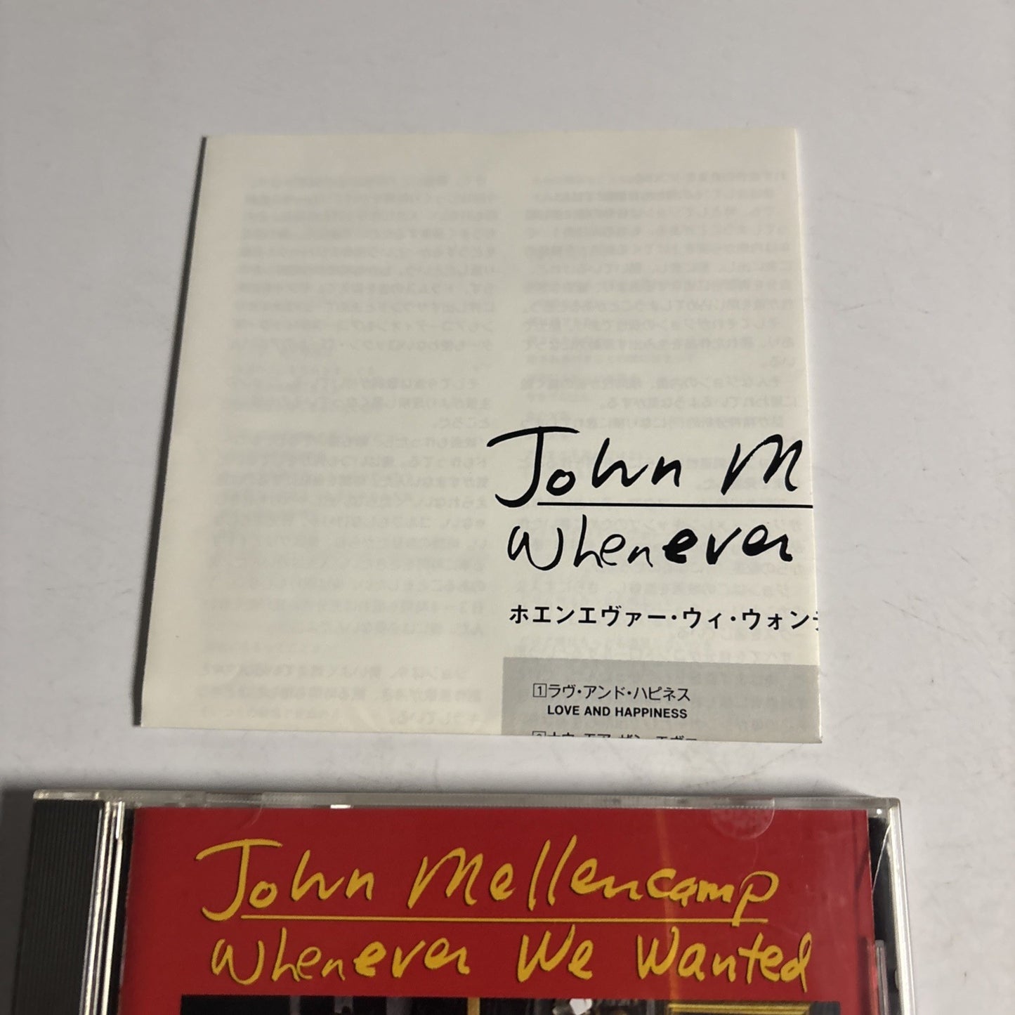 John Cougar Mellencamp – Whenever We Wanted (CD, 1991) Japan PHCR-1131