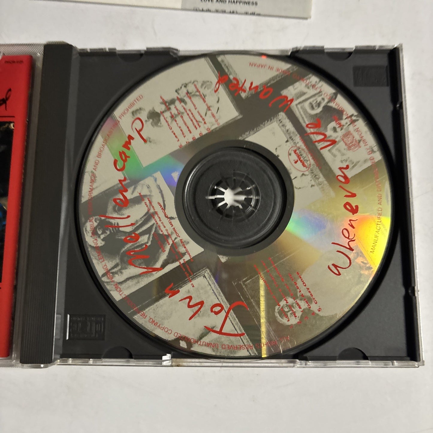 John Cougar Mellencamp – Whenever We Wanted (CD, 1991) Japan PHCR-1131