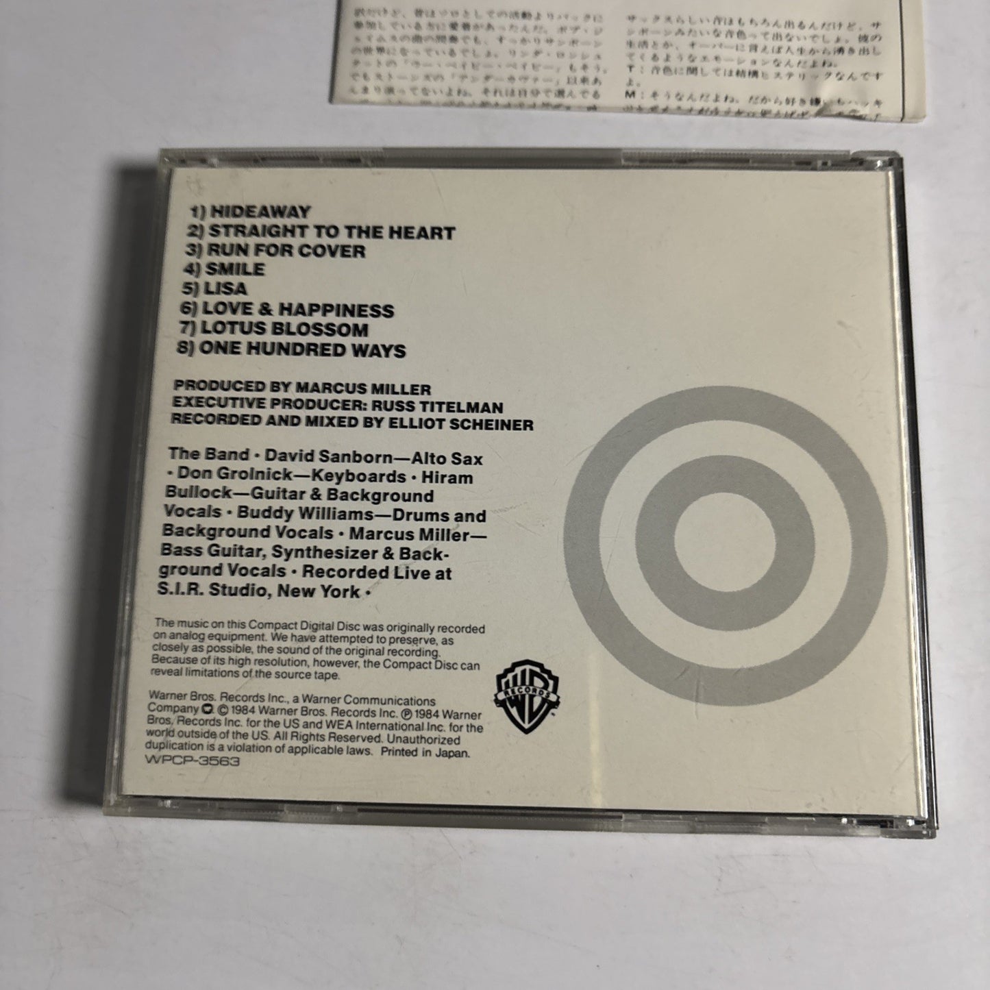 David Sanborn – Straight To The Heart (CD, 1990) Japan WPCP-3563